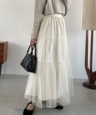 【ジュノア/JUNOAH】のチュールティアードロングスカート アイボリー|ID: prp329100004491736 ipo3291000000031996559