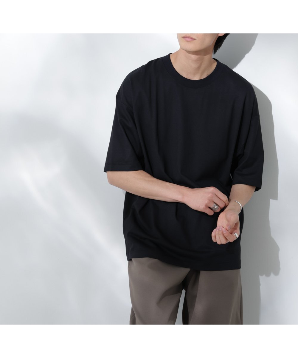 【ナノ ユニバース/nano universe / MEN】のAnti Soaked 汗染み防止 クルーネック ビッグシルエットTシャツ インテリア・キッズ・メンズ・レディースファッション・服の通販 founy(ファニー) 　ファッション　Fashion　メンズファッション　Fashion for Men　今季　This Season, Current Season　吸水　Absorbent, Quick-Dry　定番　Standard, Basic Item　ビッグ　Big, Oversized　メンズ　Men's, Menswear　レギュラー　Regular, Standard Fit　エレガント 上品　Elegant　2025年　2025　2025春夏・S/S　Spring/Summer 2025 SS25　ブラック|ID: prp329100004492006 ipo3291000000032764141
