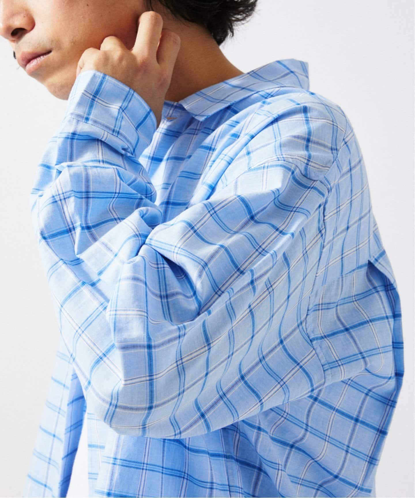 【ジャーナルスタンダード レリューム/JOURNAL STANDARD relume / MEN】のJAMES FABRIC / ジェームスファブリック コットン/リネン シャツ インテリア・キッズ・メンズ・レディースファッション・服の通販 founy(ファニー) 　ファッション　Fashion　メンズファッション　MEN　コンパクト　Compact　ショルダー　Shoulder　ストライプ　Stripe　チェック　Check　ドロップ　Drop　リネン　Linen　人気　Popularity　夏　Summer　春　Spring　S/S・春夏　Ss・Spring/Summer　ブルー A|ID: prp329100004492071 ipo3291000000031669728