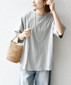 【シップス フォー ウィメン/SHIPS】のSHIPS any 多機能/洗濯機可能 ラウンドヘム クルーネック ビッグ TEE ライトグレー|ID: prp329100004492083 ipo3291000000031957404