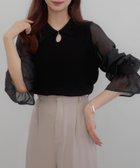 【ジュノア/JUNOAH】のCENEA シアーキャンディースリーブニット ブラック|ID: prp329100004492139 ipo3291000000031991660