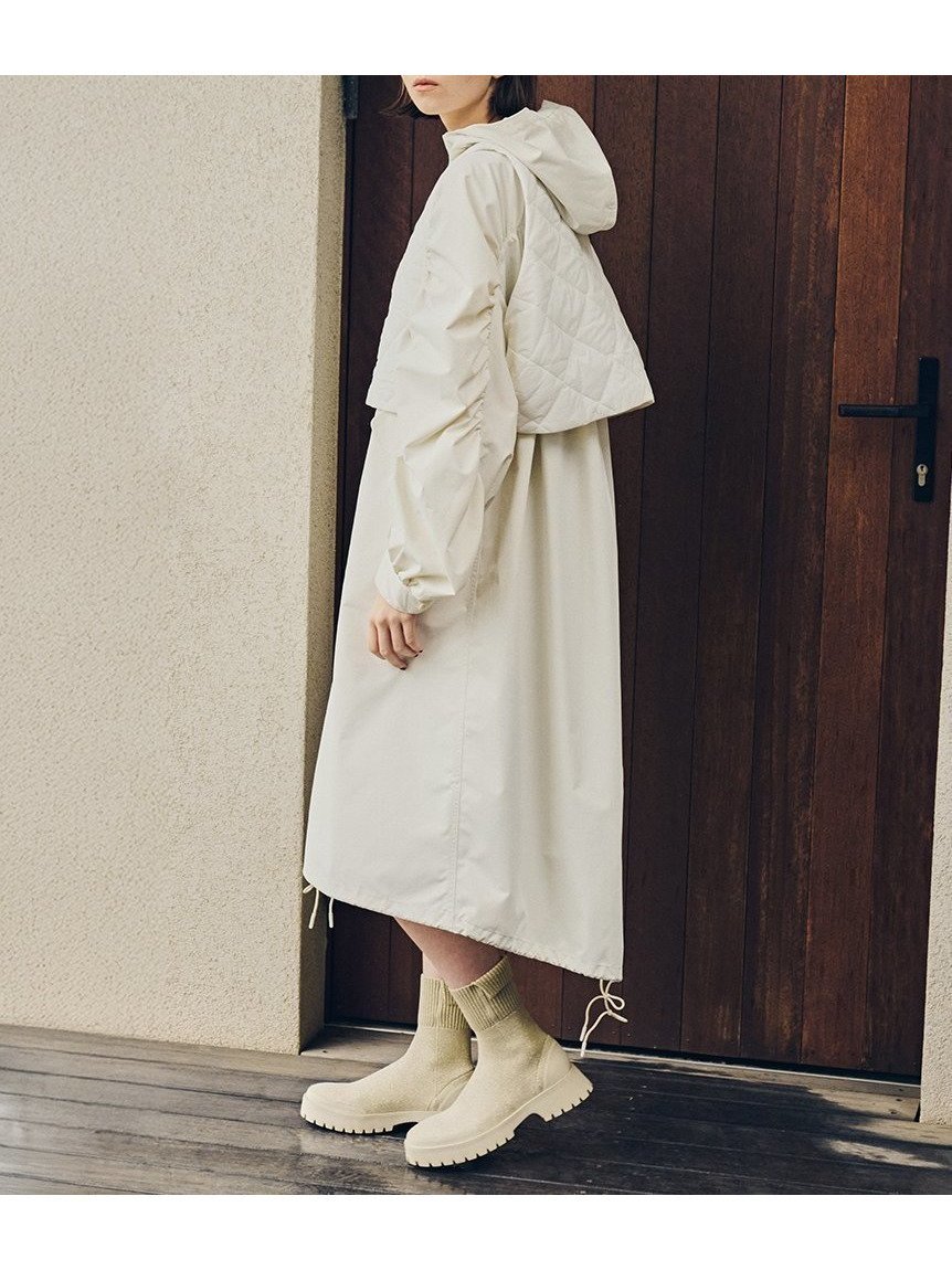 【エミ/emmi】の撥水レイヤードモッズコート 人気、トレンドファッション・服の通販 founy(ファニー) 　ファッション　Fashion　レディースファッション　WOMEN　アウター　Coat Outerwear　コート　Coats　モッズ/フィールドコート　Mods Coats/Field Coats　インナー　Inner　キルティング　Quilting　ギャザー　Gather　ショート　Short　スリーブ　Sleeve　バランス　Balance　フェミニン　Feminine　ベスト　Vest　ポケット　Pocket　ミリタリー　Military　モッズコート　Mod Coat　 other-1|ID: prp329100004492145 ipo3291000000031670093
