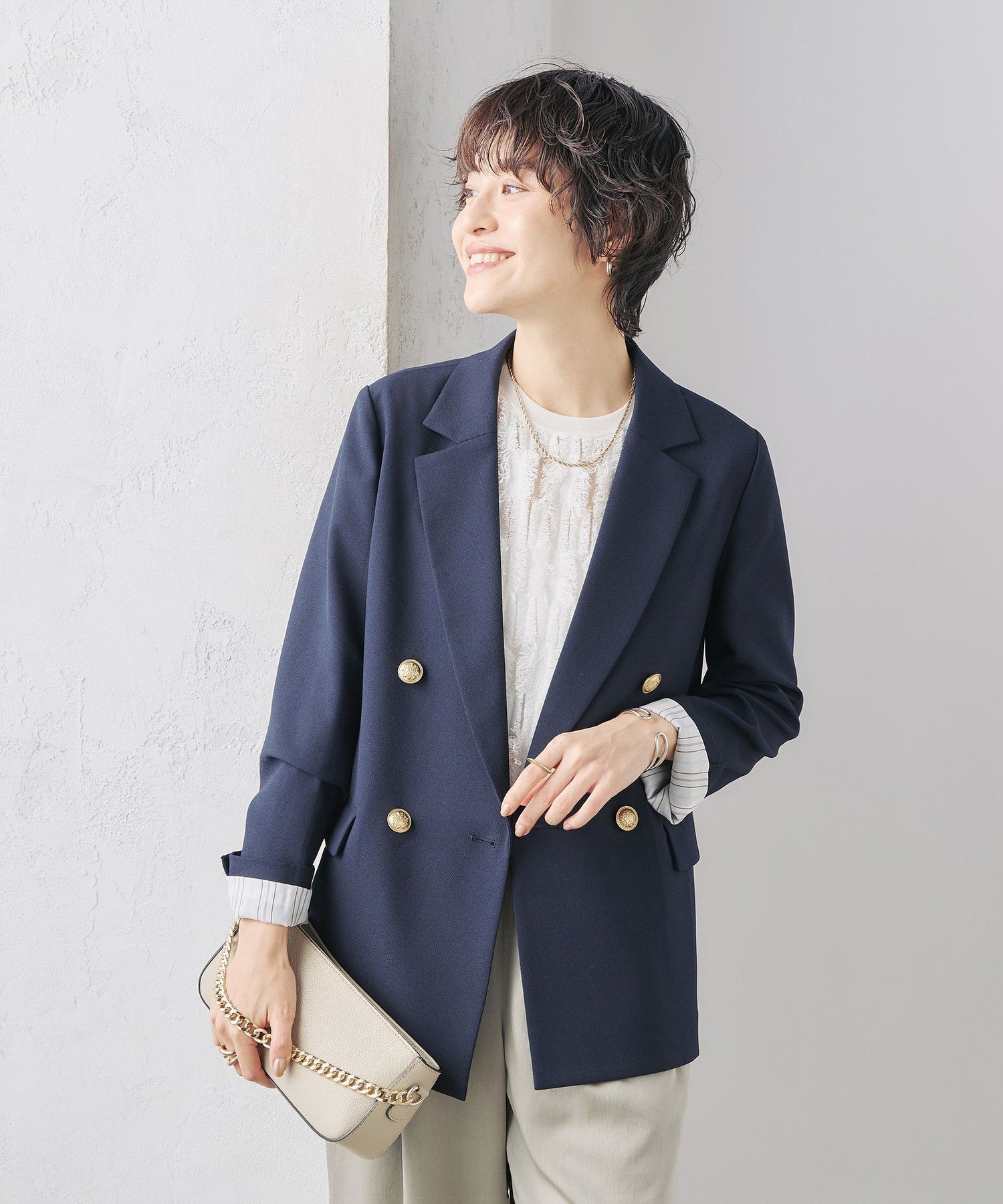 【ノーリーズ/NOLLEY'S】の《セットアップ対応》ウォッシャブル高機能麻調ダブルジャケット インテリア・キッズ・メンズ・レディースファッション・服の通販 founy(ファニー) 　ファッション　Fashion　レディースファッション　WOMEN　アウター　Coat Outerwear　ジャケット　Jackets　2025年　2025　2025春夏・S/S　Ss,Spring/Summer,2025　おすすめ　Recommend　ウォッシャブル　Washable　ジャケット　Jacket　ストレッチ　Stretch　セットアップ　Set Up　ダブル　Double　人気　Popularity　定番　Standard　ネイビー|ID: prp329100004492148 ipo3291000000031864984