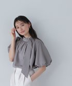【ナチュラル ビューティー ベーシック/NATURAL BEAUTY BASIC】のリネンライクサイドタイブラウス モカ|ID: prp329100004492273 ipo3291000000031998293