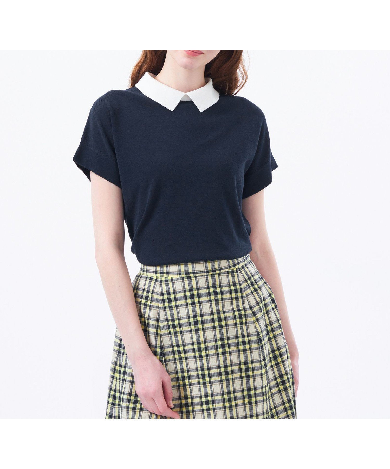 【マッキントッシュ フィロソフィー/MACKINTOSH PHILOSOPHY】の【LEE5月号/蛯原友里さん着用】【Bicolor Knit Polo(バイカラーニットポロ)】ハーフスリーブ インテリア・キッズ・メンズ・レディースファッション・服の通販 founy(ファニー) 　雑誌掲載アイテム　Magazine Items　ファッション雑誌　Fashion Magazines　リー　LEE　ファッション　Fashion　レディースファッション　WOMEN　トップス・カットソー　Tops/Tshirt　ニット　Knit Tops　5月号　May Issue　おすすめ　Recommend　ストレート　Straight　スリーブ　Sleeve　ハーフ　Half　エレガント 上品　Elegant　夏　Summer　春　Spring　雑誌　Magazine　ネイビー|ID: prp329100004492555 ipo3291000000031908830