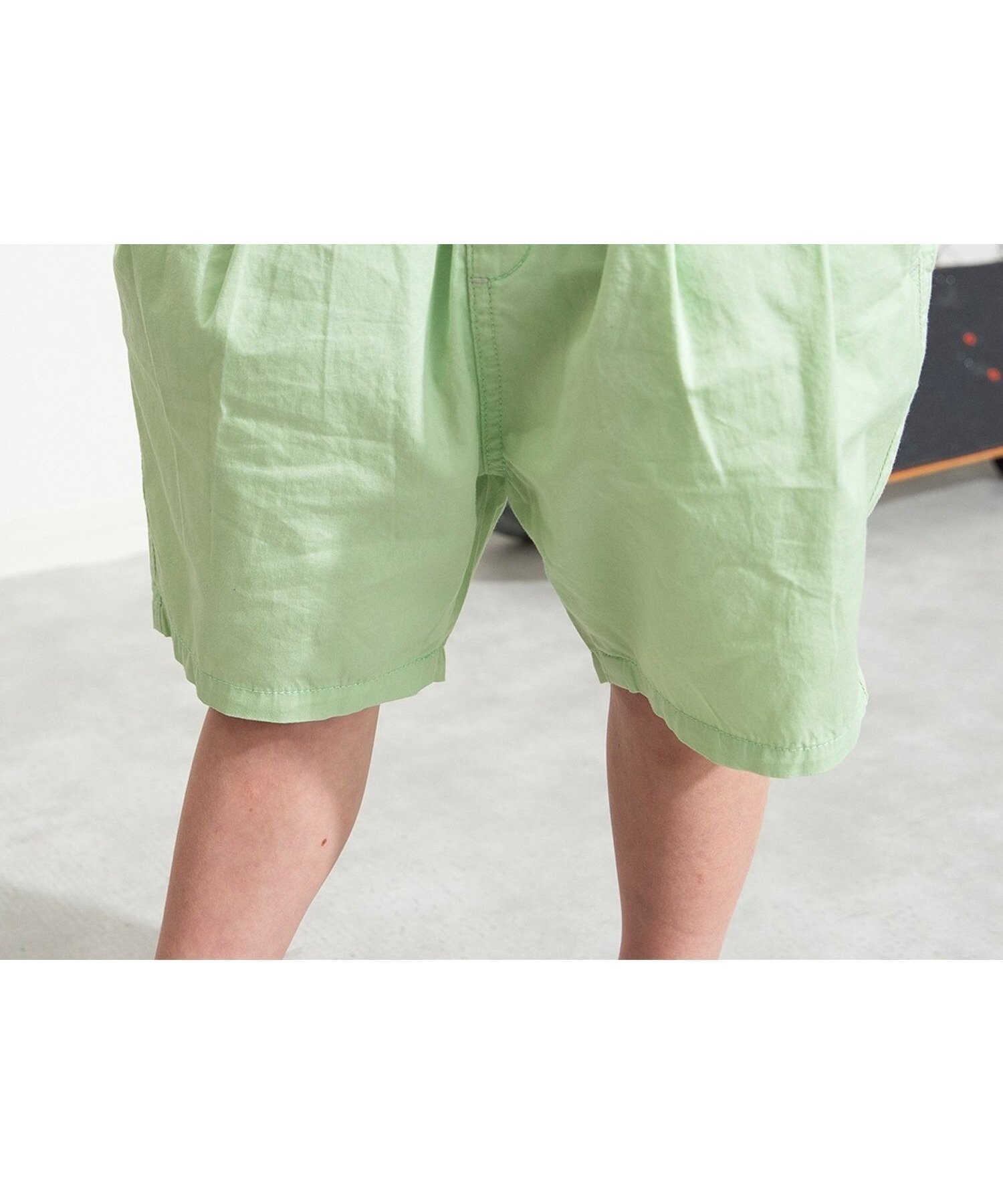 【その他のブランド/Other】のツータックハーフパンツ 5分丈 インテリア・キッズ・メンズ・レディースファッション・服の通販 founy(ファニー) 　ファッション　Fashion　キッズファッション　KIDS　ボトムス　Bottoms/Kids　おすすめ　Recommend　デニム　Denim　ボトム　Bottom　夏　Summer　定番　Standard　ライム|ID: prp329100004492766 ipo3291000000031980832