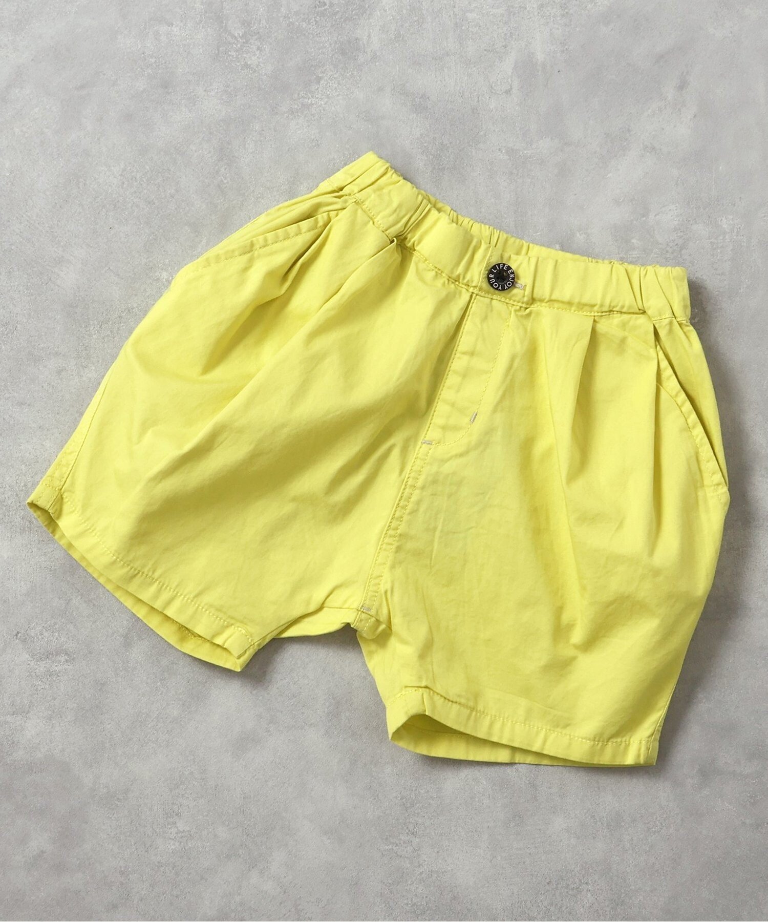 【その他のブランド/Other】のツータックハーフパンツ 5分丈 インテリア・キッズ・メンズ・レディースファッション・服の通販 founy(ファニー) 　ファッション　Fashion　キッズファッション　KIDS　ボトムス　Bottoms/Kids　おすすめ　Recommend　デニム　Denim　ボトム　Bottom　夏　Summer　定番　Standard　イエロー|ID: prp329100004492766 ipo3291000000031980843