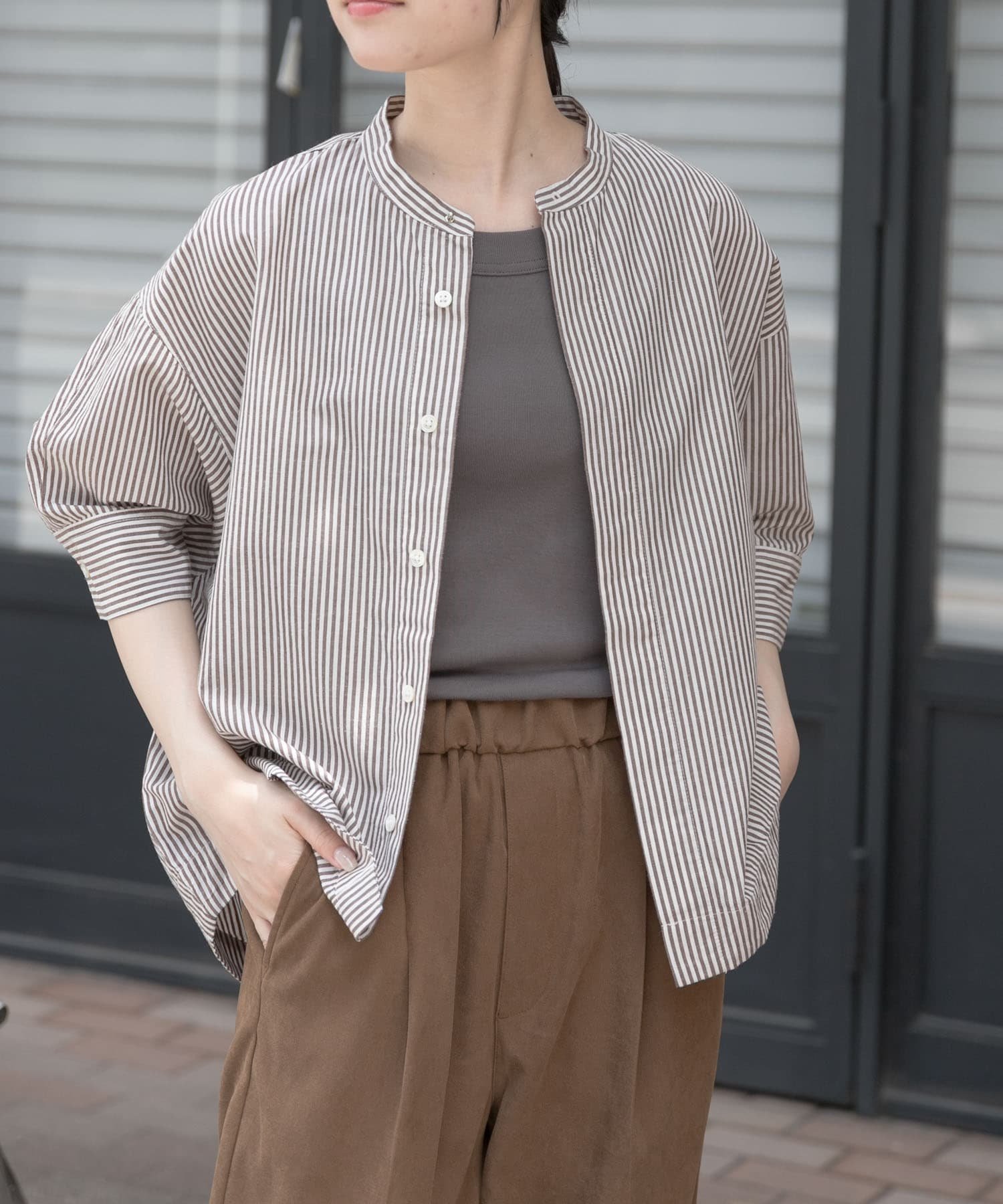 【アーバンリサーチ ドアーズ/URBAN RESEARCH DOORS】のFORK SPOON ギボシコクーンショートスリーブシャツ インテリア・キッズ・メンズ・レディースファッション・服の通販 founy(ファニー) 　ファッション　Fashion　レディースファッション　Fashion for Women　トップス・カットソー　Cut & Sew Tops　シャツ・ブラウス・オフィスカジュアル　Elegant Blouses & Button-Ups　2025年　2025　2025春夏・S/S　Spring/Summer 2025 SS25　シンプル　Simple, Minimal　スタンダード　Standard, Basic　ベーシック　Basic, Essential　今季　This Season, Current Season　夏　Summer　S/S・春夏　SS, Spring/Summer, Warm Season　BROWN.ST|ID: prp329100004492796 ipo3291000000033108992
