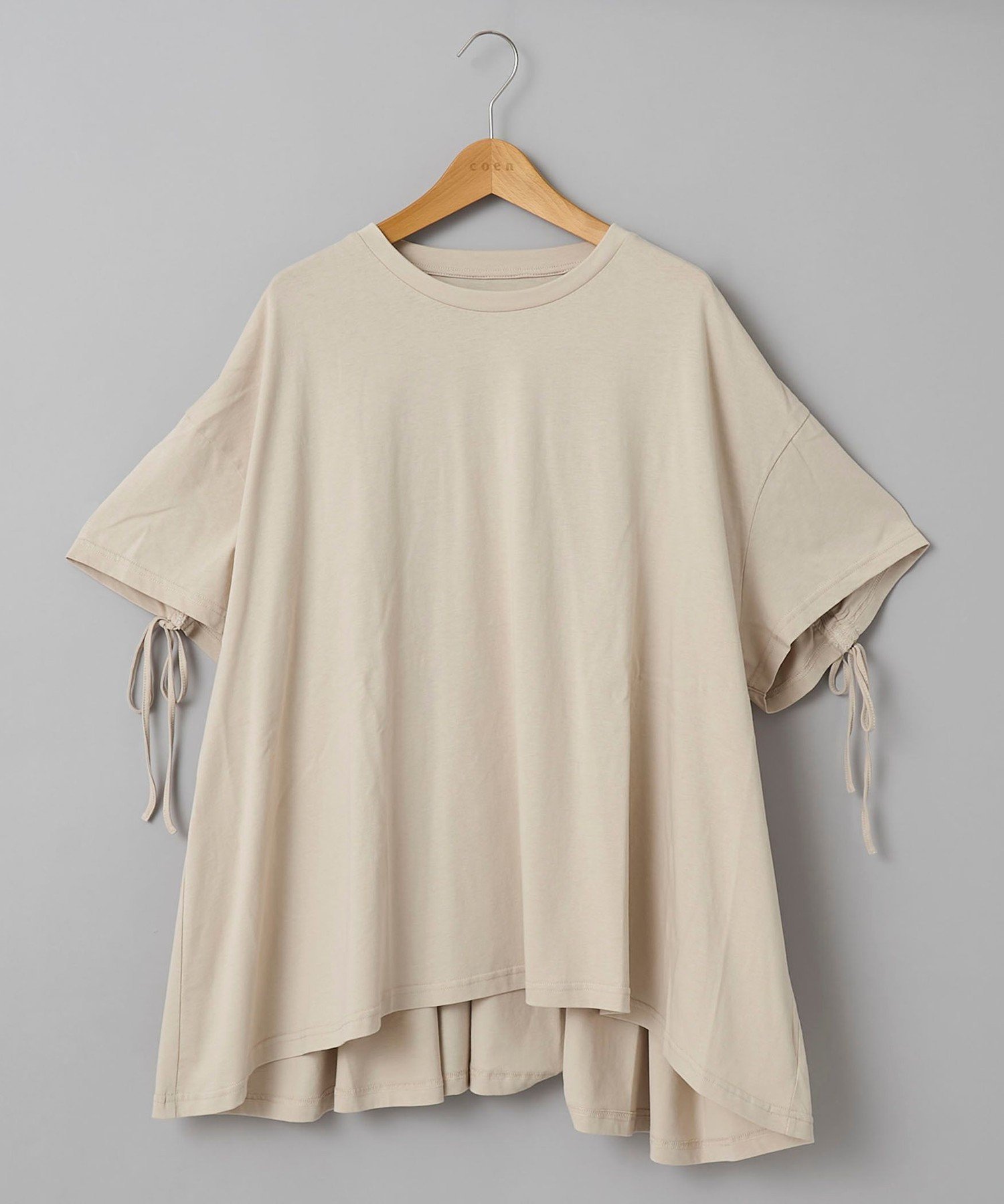 【コーエン/COEN】のバックドロストゆるTシャツ インテリア・キッズ・メンズ・レディースファッション・服の通販 founy(ファニー) 　ファッション　Fashion　レディースファッション　WOMEN　トップス・カットソー　Tops/Tshirt　シャツ/ブラウス　Shirts/Blouses　ロング / Tシャツ　T-Shirts　バッグ　Bag　おすすめ　Recommend　シンプル　Simple　フロント　Front　プリント　Print　ルーズ　Loose　BEIGE|ID: prp329100004492907 ipo3291000000031997479
