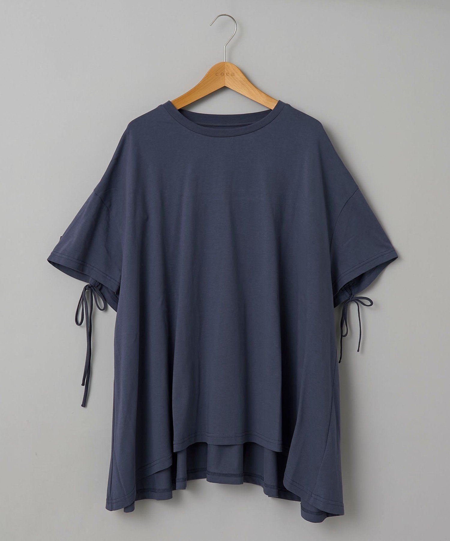 【コーエン/COEN】のバックドロストゆるTシャツ インテリア・キッズ・メンズ・レディースファッション・服の通販 founy(ファニー) 　ファッション　Fashion　レディースファッション　Ladies' Fashion Online　トップス・カットソー　Tops/Tshirt　シャツ/ブラウス　Shirts/Blouses　ロング / Tシャツ　T-Shirts　バッグ　Bag　おすすめ　Recommend　シンプル　Simple　フロント　Front　プリント　Print　ルーズ　Loose　NAVY|ID: prp329100004492907 ipo3291000000032658911
