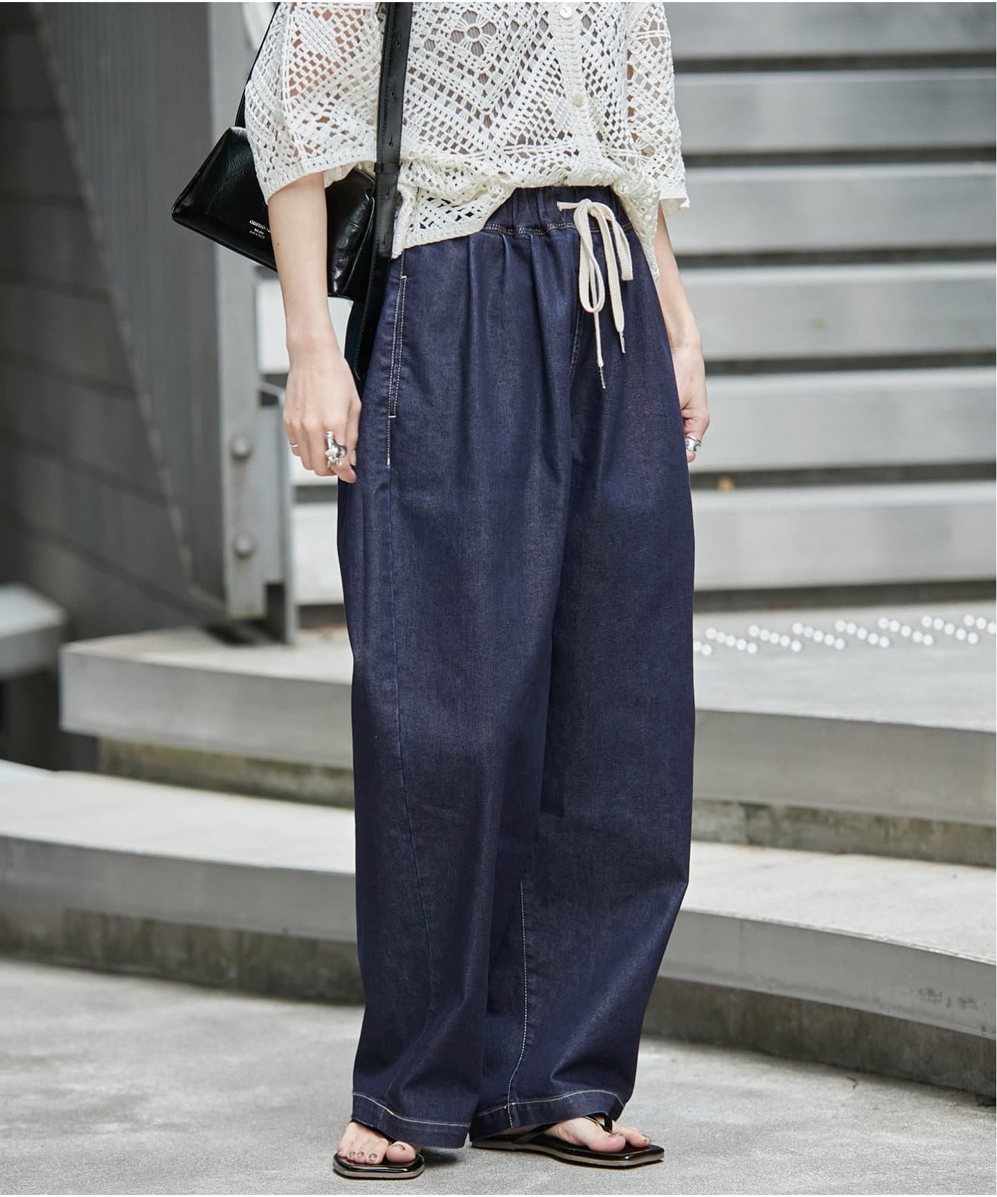 【ジャーナルスタンダード/JOURNAL STANDARD】の【接触冷感】アイシーリラックスデニム インテリア・キッズ・メンズ・レディースファッション・服の通販 founy(ファニー) 　ファッション　Fashion　レディースファッション　WOMEN　2025年　2025　2025春夏・S/S　Ss,Spring/Summer,2025　ギャザー　Gather　シンプル　Simple　デニム　Denim　パターン　Pattern　リラックス　Relax　ワイド　Wide　夏　Summer　ネイビー B|ID: prp329100004493943 ipo3291000000031917222