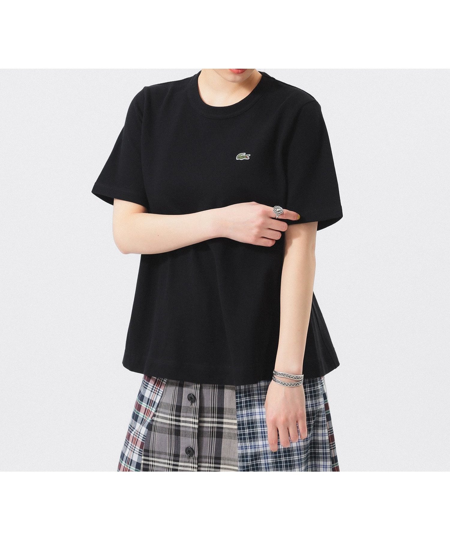 【ビームス ウイメン/BEAMS】の【6/11 9 59までポイント10倍】【別注】LACOSTE / ヘビー ピケ Aライン Tシャツ 25SS 旅行 イージーケア スポーツミックス インテリア・キッズ・メンズ・レディースファッション・服の通販 founy(ファニー) 　ファッション　Fashion　レディースファッション　WOMEN　トップス・カットソー　Tops/Tshirt　シャツ/ブラウス　Shirts/Blouses　ロング / Tシャツ　T-Shirts　鹿の子　Pique　シンプル　Simple　スペシャル　Special　スポーツ　Sports　デニム　Denim　人気　Popularity　別注　Special Order　半袖　Short Sleeve　ミックス　Mix　ルーズ　Loose　ワイド　Wide　おすすめ　Recommend　旅行　Travel　2025年　2025　2025春夏・S/S　Ss,Spring/Summer,2025　BLACK|ID: prp329100004494128 ipo3291000000032372398