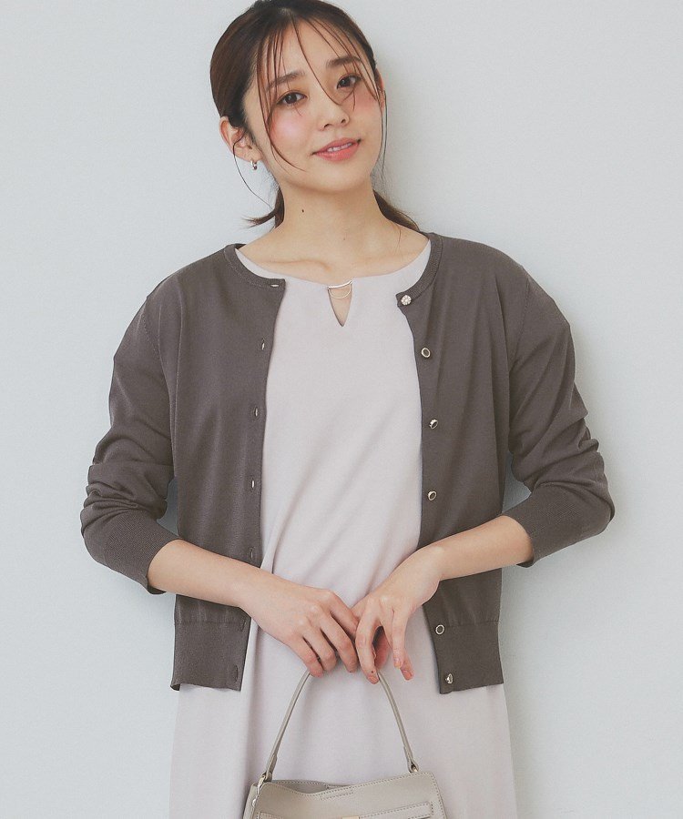 【インデックス/INDEX】の《7color/XS-LLsize》ビジューボタンニットカーディガン【洗濯機洗い可/抗ピル/接触冷感】 インテリア・キッズ・メンズ・レディースファッション・服の通販 founy(ファニー) 　ファッション　Fashion　レディースファッション　WOMEN　トップス・カットソー　Tops/Tshirt　ニット　Knit Tops　カーディガン　Cardigans　インナー　Inner　洗える　Washable　カーディガン　Cardigan　シアー　Sheer　定番　Standard　ベーシック　Basic　おすすめ　Recommend　夏　Summer　エレガント 上品　Elegant　チャコールグレー|ID: prp329100004494351 ipo3291000000031995594