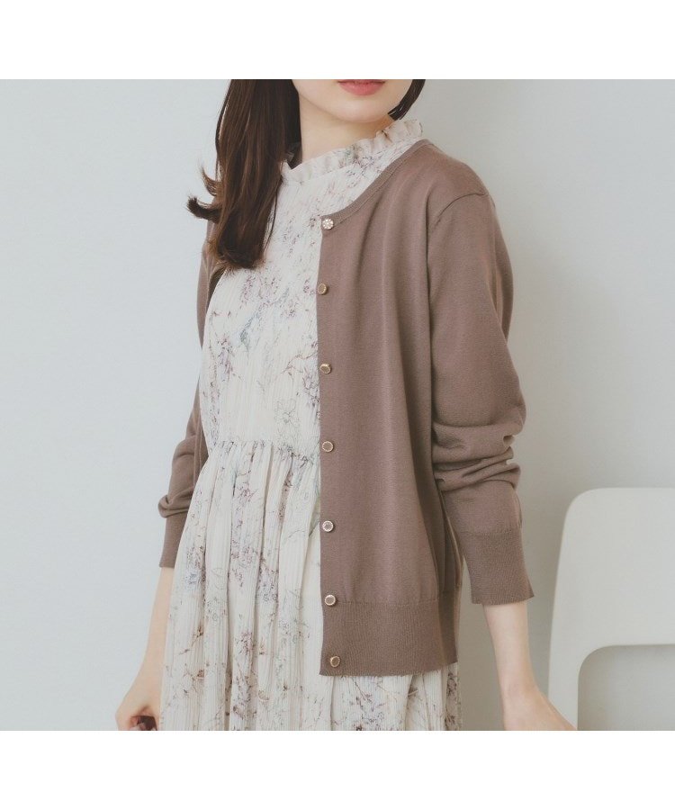 【インデックス/INDEX】の《7color/XS-LLsize》ビジューボタンニットカーディガン【洗濯機洗い可/抗ピル/接触冷感】 インテリア・キッズ・メンズ・レディースファッション・服の通販 founy(ファニー) 　ファッション　Fashion　レディースファッション　WOMEN　トップス・カットソー　Tops/Tshirt　ニット　Knit Tops　カーディガン　Cardigans　インナー　Inner　洗える　Washable　カーディガン　Cardigan　シアー　Sheer　定番　Standard　ベーシック　Basic　おすすめ　Recommend　夏　Summer　エレガント 上品　Elegant　トープ|ID: prp329100004494351 ipo3291000000031995595