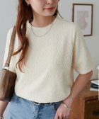 【ディスコート/Discoat】の【WEB限定】生地ジャガード半袖プルオーバー アイボリー|ID: prp329100004494452 ipo3291000000031849292