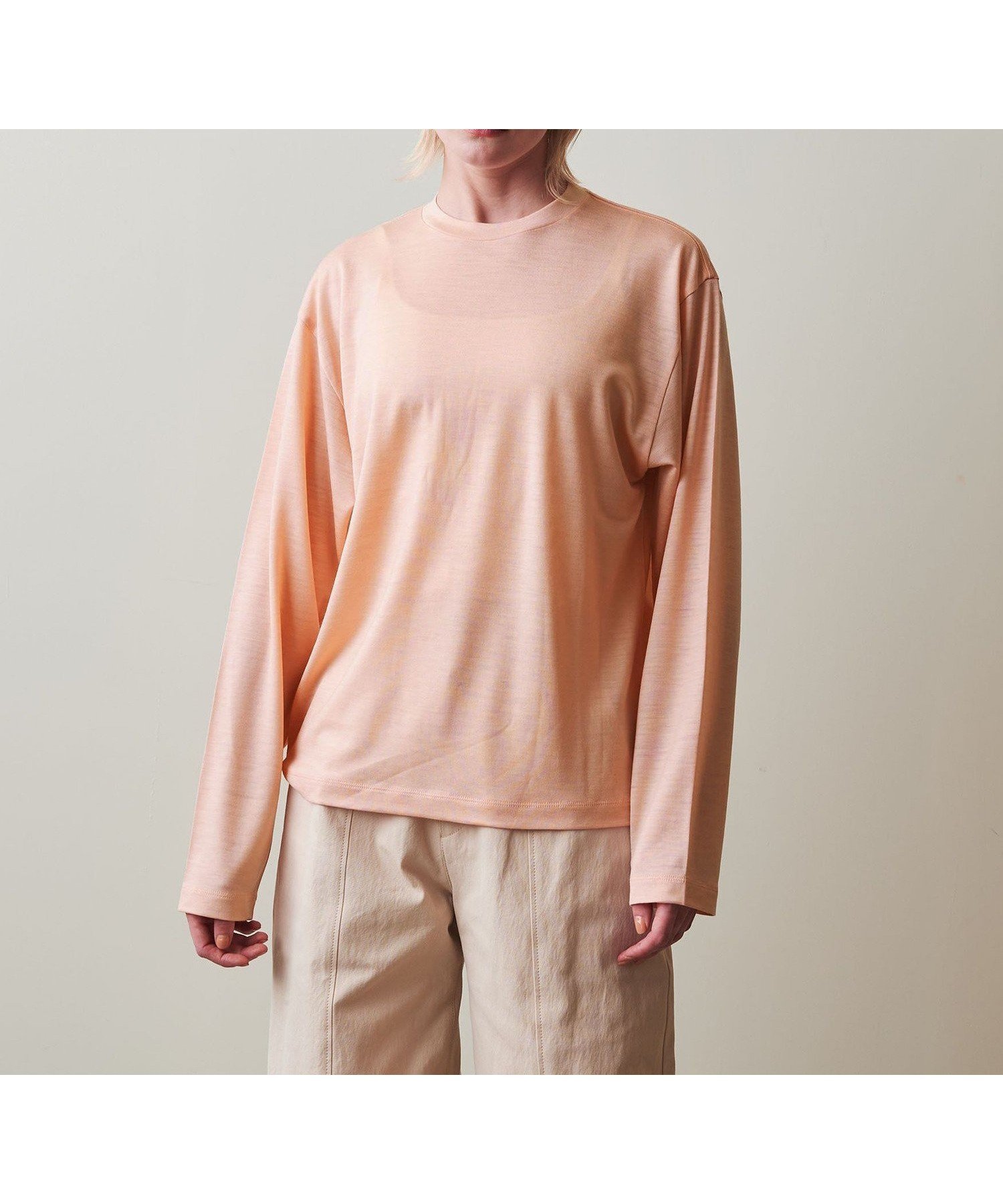 【ビューティ&ユース ユナイテッドアローズ/BEAUTY&YOUTH / UNITED ARROWS】のSteven Alan ウール ジャージー ロングスリーブ Tシャツ インテリア・キッズ・メンズ・レディースファッション・服の通販 founy(ファニー) 　ファッション　Fashion　レディースファッション　WOMEN　トップス・カットソー　Tops/Tshirt　シャツ/ブラウス　Shirts/Blouses　ロング / Tシャツ　T-Shirts　おすすめ　Recommend　シンプル　Simple　ジャージー　Jersey　スタンダード　Standard　スリーブ　Sleeve　ロング　Long　エレガント 上品　Elegant　PINK|ID: prp329100004494546 ipo3291000000031697603