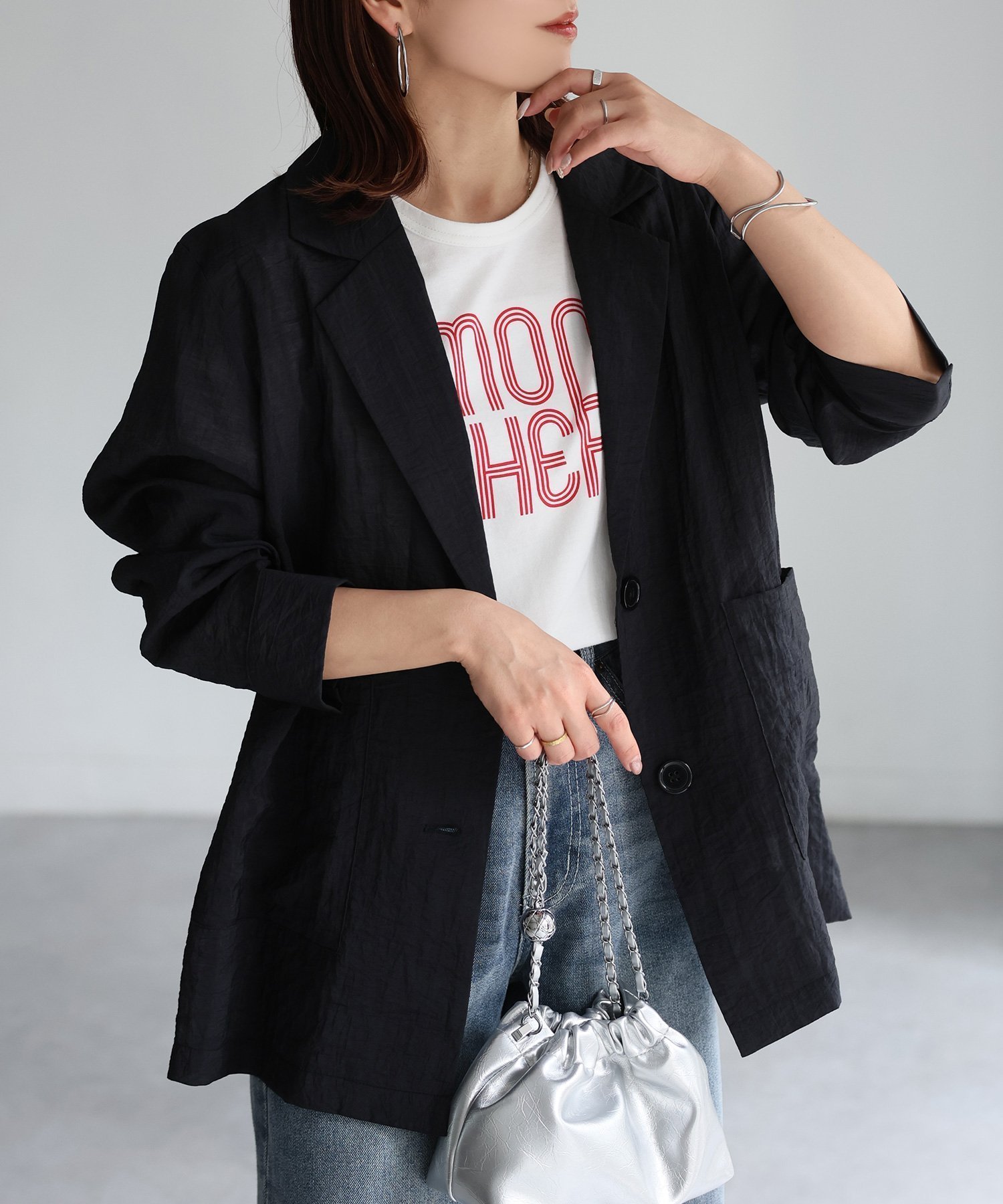 【リベリー/Riberry】のシアーシャツジャケット インテリア・キッズ・メンズ・レディースファッション・服の通販 founy(ファニー) 　ファッション　Fashion　レディースファッション　WOMEN　アウター　Coat Outerwear　ジャケット　Jackets　インナー　Inner　コンパクト　Compact　今季　This Season　シアー　Sheer　ジャケット　Jacket　スリット　Slit　タンク　Tank　トレンド　Trend　フロント　Front　ポケット　Pocket　ブラック|ID: prp329100004494903 ipo3291000000031746227
