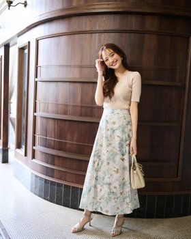 【プロポーション ボディドレッシング/PROPORTION BODY DRESSING】のニュアンスフラワースカート 人気、トレンドファッション・服の通販 founy(ファニー) ファッション Fashion レディースファッション WOMEN スカート Skirt フラワー Flower プリント Print 夏 Summer |ID:prp329100004494962