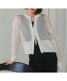 【バブ ブージュルード/Bab Bou Jeloud】のメッシュニットブルゾン 人気、トレンドファッション・服の通販 founy(ファニー) ファッション Fashion レディースファッション WOMEN アウター Coat Outerwear ブルゾン Blouson/Jackets トップス・カットソー Tops/Tshirt ニット Knit Tops おすすめ Recommend トレンド Trend ノースリーブ No Sleeve ブルゾン Blouson メッシュ Mesh ロング Long 再入荷 Restock/Back In Stock/Re Arrival 長袖 Long Sleeve |ID:prp329100004494999
