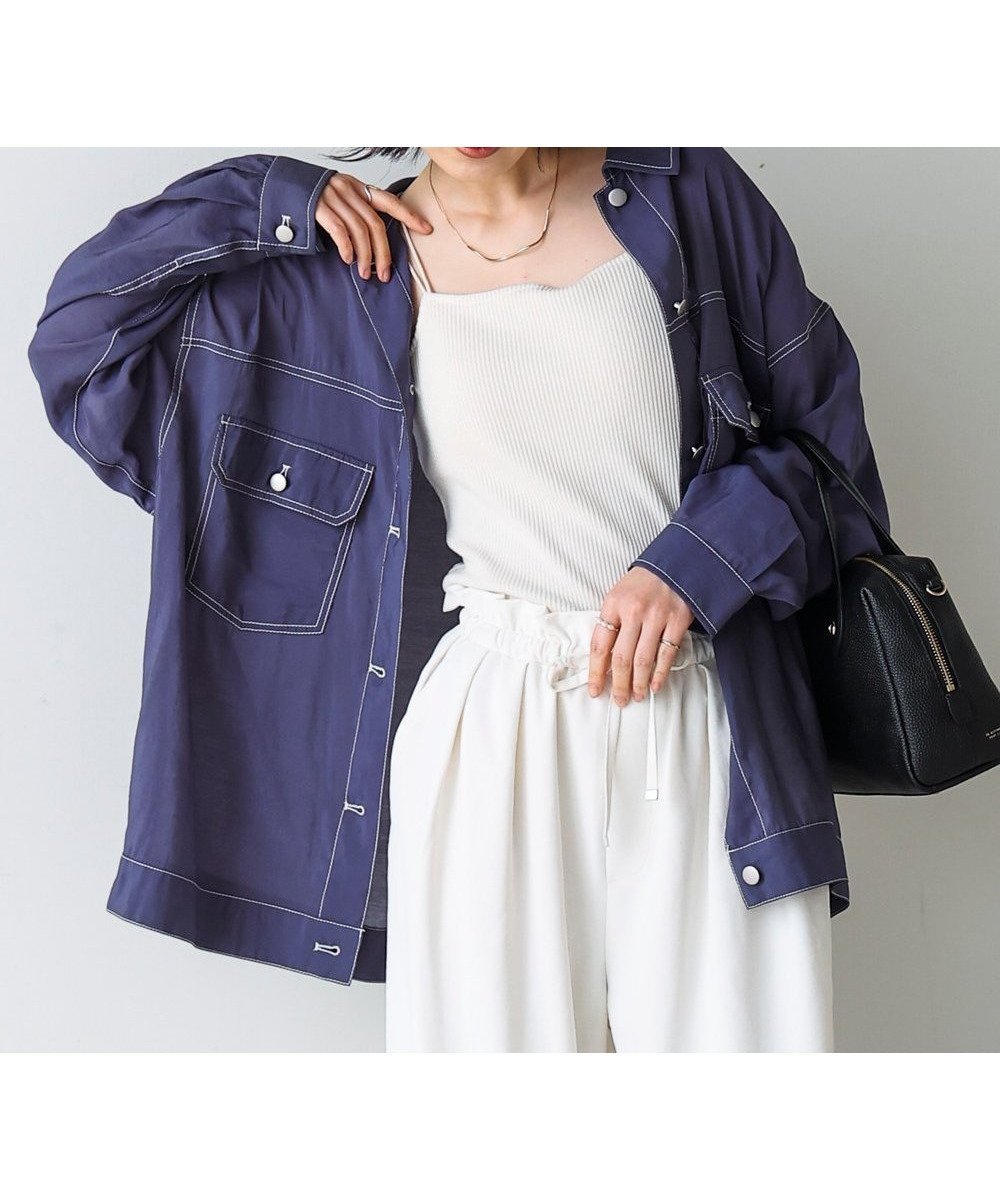 【バブ ブージュルード/Bab Bou Jeloud】のシアーシャツジャケット インテリア・キッズ・メンズ・レディースファッション・服の通販 founy(ファニー) 　ファッション　Fashion　レディースファッション　WOMEN　アウター　Coat Outerwear　ジャケット　Jackets　インナー　Inner　キャミソール　Camisole　シアー　Sheer　シンプル　Simple　トレンド　Trend　エレガント 上品　Elegant　再入荷　Restock/Back In Stock/Re Arrival　半袖　Short Sleeve　夏　Summer　春　Spring　S/S・春夏　Ss・Spring/Summer　長袖　Long Sleeve　NAVY|ID: prp329100004495011 ipo3291000000031973757