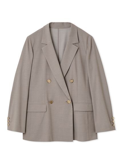 【フレイ アイディー/FRAY I.D】のダブルテーラードジャケット/ウォッシャブル・防シワ インテリア・キッズ・メンズ・レディースファッション・服の通販 founy(ファニー) 　ファッション　Fashion　レディースファッション　Ladies' Fashion Online　アウター　Coat Outerwear　ジャケット　Jackets　テーラードジャケット　Tailored Jackets　エレガント 上品　Elegant　クラシカル　Classical　サマー　Summer　ジャケット　Jacket　スタイリッシュ　Stylish　ストレッチ　Stretch　ダブル　Double　トレンド　Trend　定番　Standard　フロント　Front　ボックス　Box　メタル　Metal　リネン　Linen　夏　Summer　ビジネス 仕事 通勤　Business　MOC[056]|ID: prp329100004495296 ipo3291000000032628486