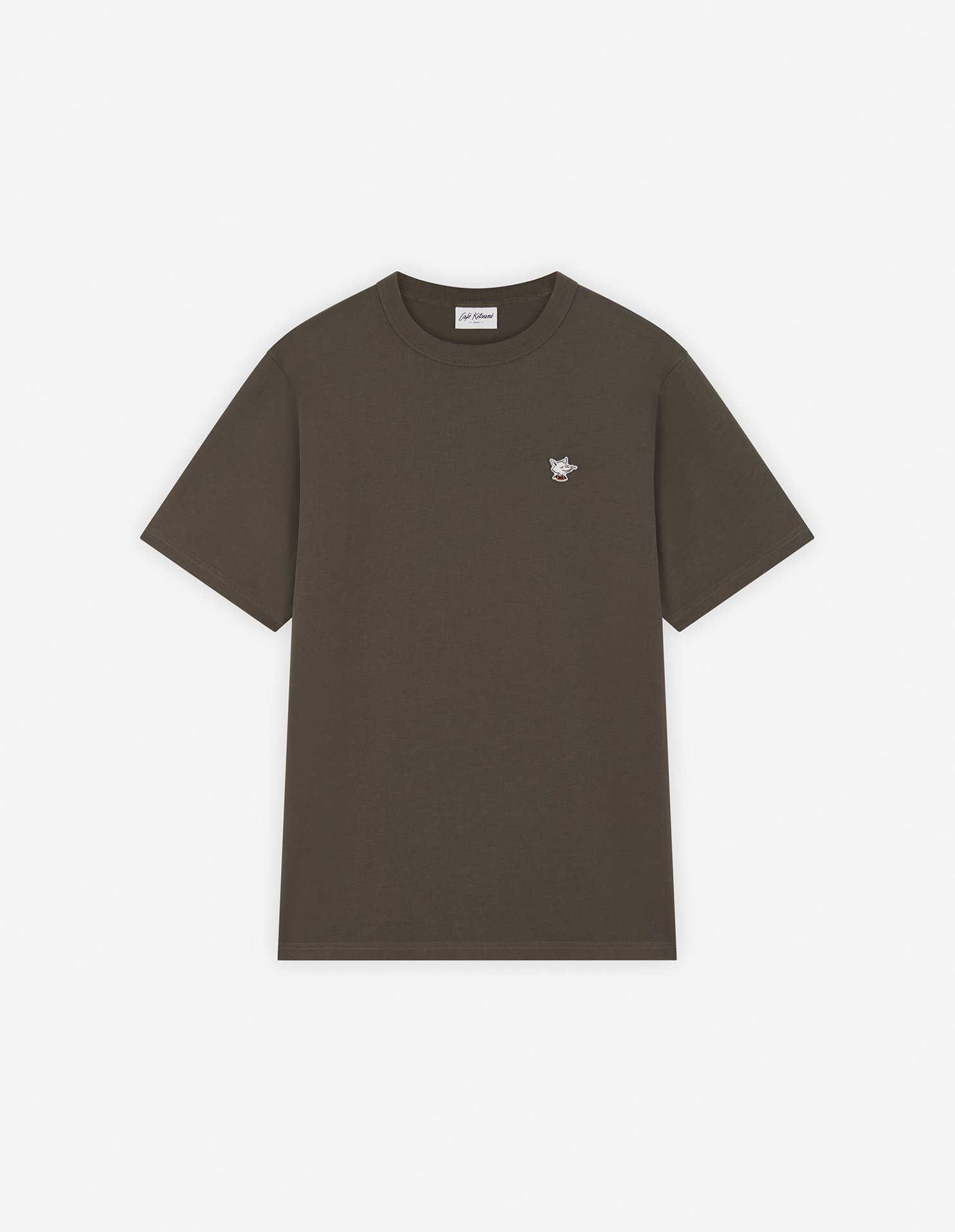 【メゾン キツネ/MAISON KITSUNE】のCafe Kitsune/BARISTA FOX PATCH RELAXED TEE-SHIRT インテリア・キッズ・メンズ・レディースファッション・服の通販 founy(ファニー) 　ファッション　Fashion　レディースファッション　WOMEN　トップス・カットソー　Tops/Tshirt　シャツ/ブラウス　Shirts/Blouses　パッチ　Patch　フィット　Fit　リラックス　Relax　半袖　Short Sleeve　無地　Plain Color　SENCHA GREEN|ID: prp329100004495852 ipo3291000000031892424