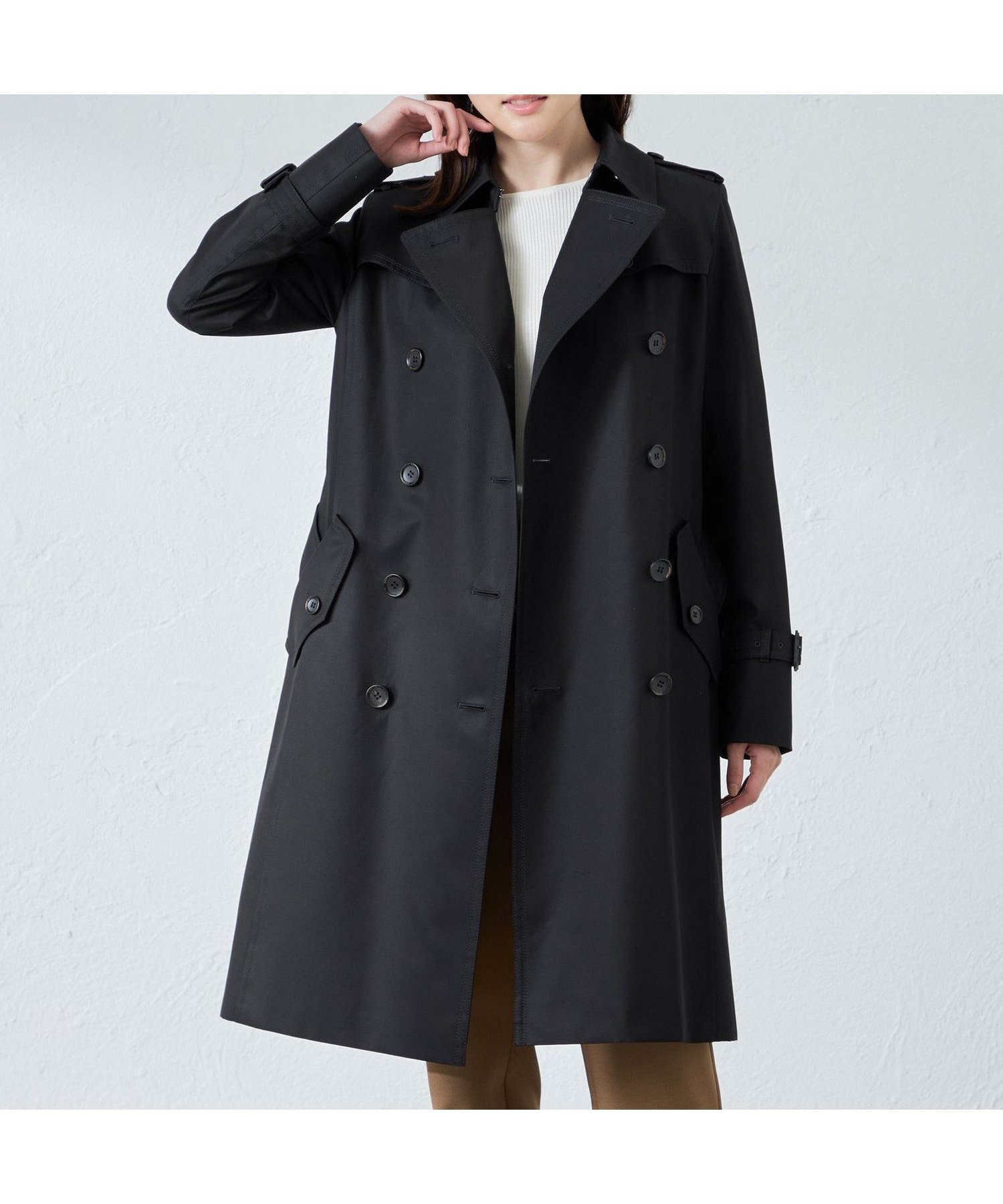 【サンヨーコート/SANYO COAT】の100年コート スタンダードモデル ダブルトレンチコート インテリア・キッズ・メンズ・レディースファッション・服の通販 founy(ファニー) 　ファッション　Fashion　レディースファッション　WOMEN　アウター　Coat Outerwear　コート　Coats　トレンチコート　Trench Coats　エレガント 上品　Elegant　スタンダード　Standard　ダブル　Double　プリーツ　Pleats　ポケット　Pocket　ライナー　Liner　ネイビー|ID: prp329100004495972 ipo3291000000031903995
