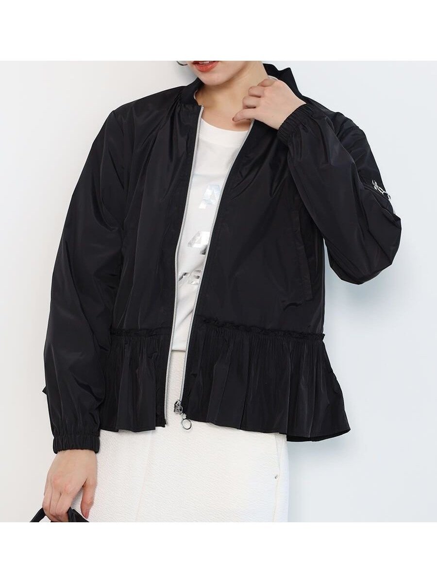 【ヴァン/Vin】のフロントジップナイロンペプラムジャケット インテリア・キッズ・メンズ・レディースファッション・服の通販 founy(ファニー) 　ファッション　Fashion　レディースファッション　Fashion for Women　アウター　Coat / Outerwear Collection　レディースジャケット・軽アウター　Jackets　ギャザー　Gathered, Ruffled　ポケット　Pocket, Pocket Detail　ロング　Long, Long-Length　ブラック|ID: prp329100004496424 ipo3291000000033290363