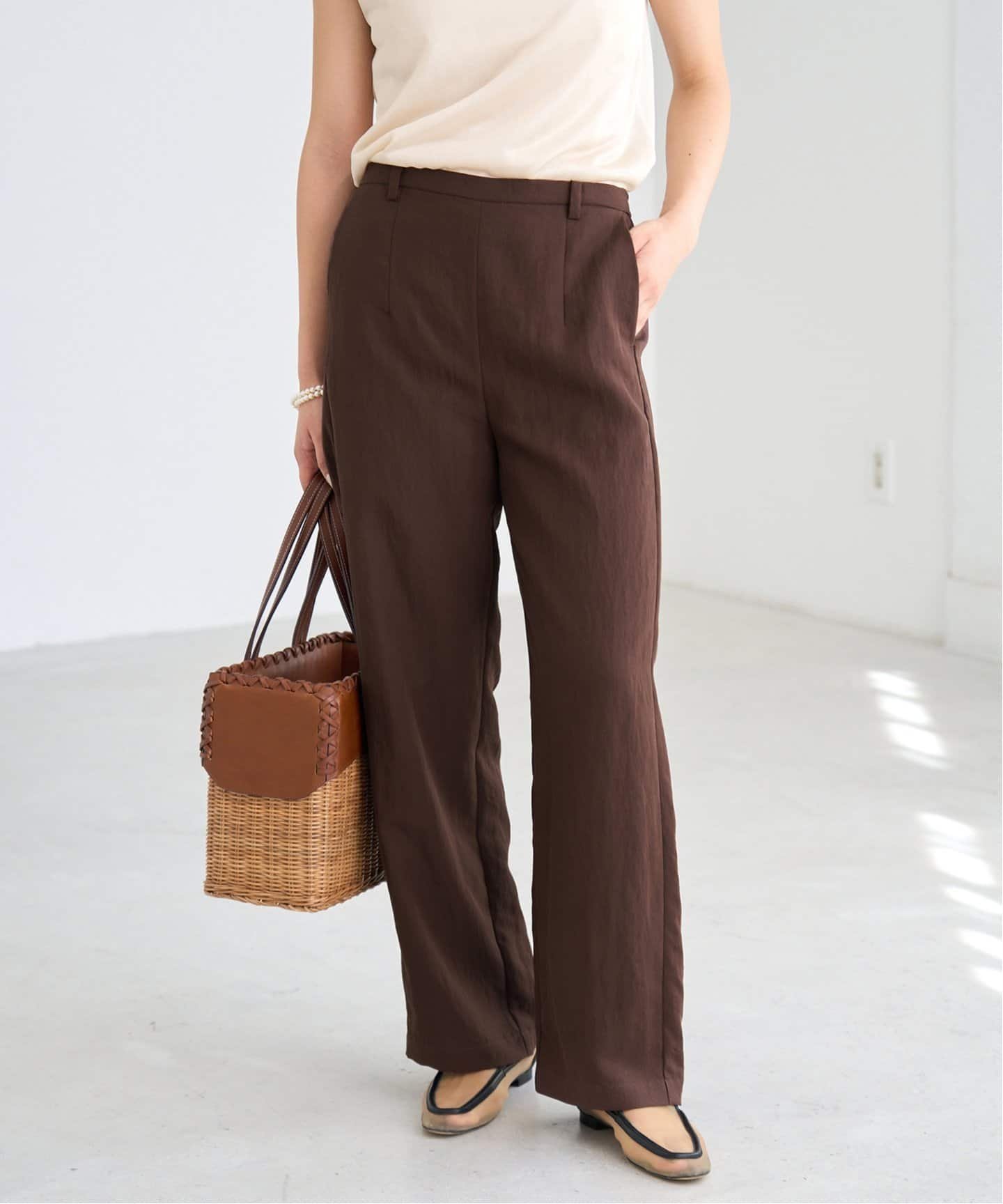 【イエナ/IENA】のフィブリルポプリンパンツ 人気、トレンドファッション・服の通販 founy(ファニー) 　ファッション　Fashion　レディースファッション　WOMEN　パンツ　Pants　2025年　2025　2025春夏・S/S　Ss,Spring/Summer,2025　ストレート　Straight　セットアップ　Set Up　バランス　Balance　フロント　Front　 other-1|ID: prp329100004496430 ipo3291000000031719939