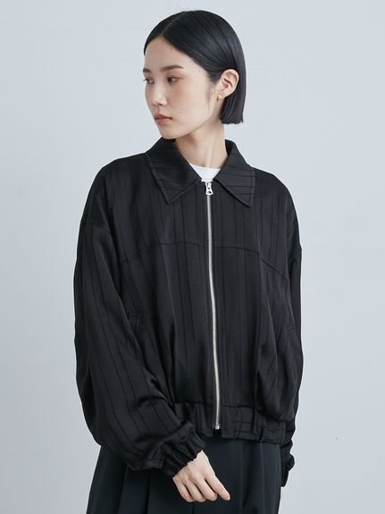 【ミースロエ/MIESROHE】のリサイクルNYコンパクトボンバーJK インテリア・キッズ・メンズ・レディースファッション・服の通販 founy(ファニー) 　ファッション　Fashion　レディースファッション　Fashion for Women　おすすめ　Recommended / Our Picks　ストライプ　Stripe, Striped Pattern　ドレープ　Drape, Draping Fabric　エレガント 上品　Elegant　BLK[009]|ID: prp329100004496470 ipo3291000000032693279