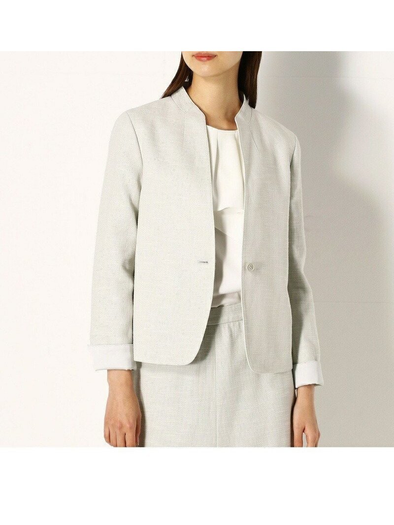 【コムサ/COMME CA】の【セットアップ対応】ツイード ジャケット インテリア・キッズ・メンズ・レディースファッション・服の通販 founy(ファニー) 　ファッション　Fashion　レディースファッション　WOMEN　アウター　Coat Outerwear　ジャケット　Jackets　切替　Switching　ジャケット　Jacket　スタンド　Stand　スリット　Slit　セットアップ　Set Up　ツイード　Tweed　ファブリック　Fabric　フェミニン　Feminine　フラット　Flat　フレア　Flare　ペプラム　Peplum　ボトルネック　Bottleneck　無地　Plain Color　リネン　Linen　リラックス　Relax　セレモニー　Ceremony　ライトグレー|ID: prp329100004496578 ipo3291000000031721437