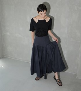 【ルシェル ブルー/LE CIEL BLEU】のタックスカート / Tuck Skirt 人気、トレンドファッション・服の通販 founy(ファニー) ファッション Fashion レディースファッション WOMEN スカート Skirt アシンメトリー Asymmetry シンプル Simple タイプライター Typewriter フロント Front プリーツ Pleats ランダム Random リラックス Relax エレガント 上品 Elegant |ID:prp329100004496875