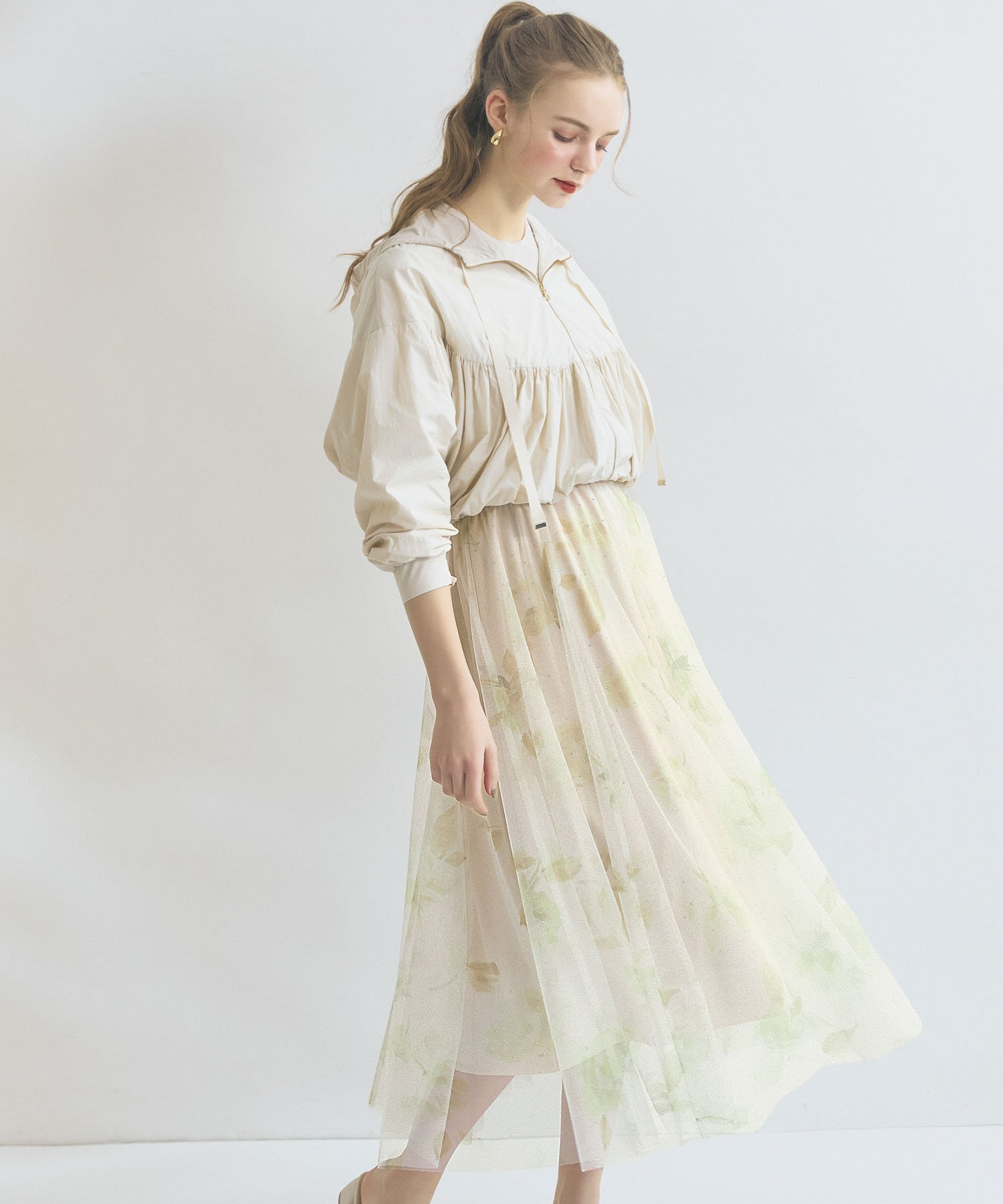 【ノエラ/Noela】のフラワースタッズチュールスカート インテリア・キッズ・メンズ・レディースファッション・服の通販 founy(ファニー) 　ファッション　Fashion　レディースファッション　WOMEN　スカート　Skirt　夏　Summer　春　Spring　S/S・春夏　Ss・Spring/Summer　イエロー|ID: prp329100004496895 ipo3291000000031723490