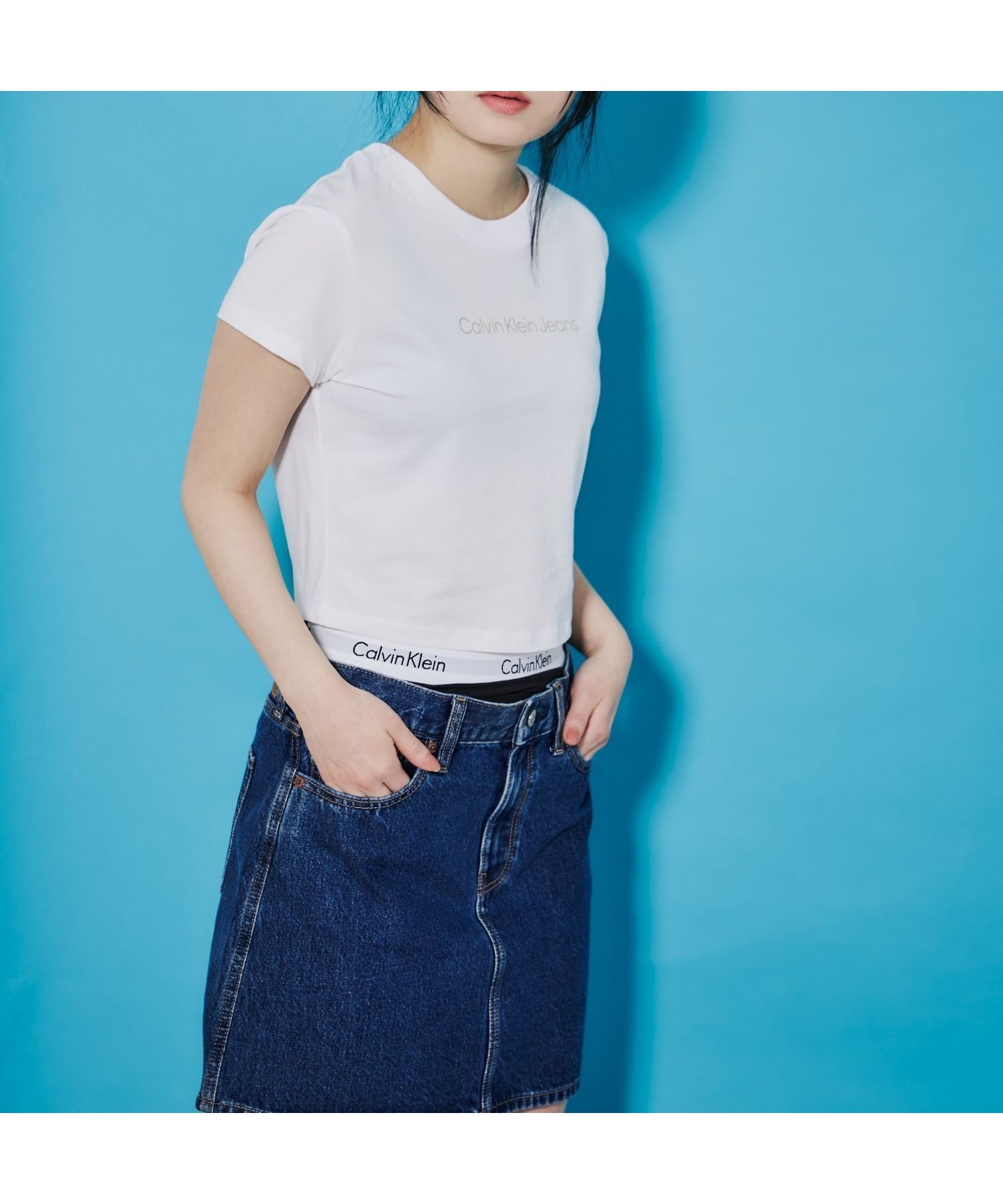 【カルバンクライン/Calvin Klein】のCalvin Klein Jeans/【公式ショップ】 カルバンクライン ベイビーTシャツ Calvin Klein Jeans 47AB817 インテリア・キッズ・メンズ・レディースファッション・服の通販 founy(ファニー) 　ファッション　Fashion　レディースファッション　WOMEN　トップス・カットソー　Tops/Tshirt　シャツ/ブラウス　Shirts/Blouses　ロング / Tシャツ　T-Shirts　Brilliant White|ID: prp329100004496990 ipo3291000000031724312
