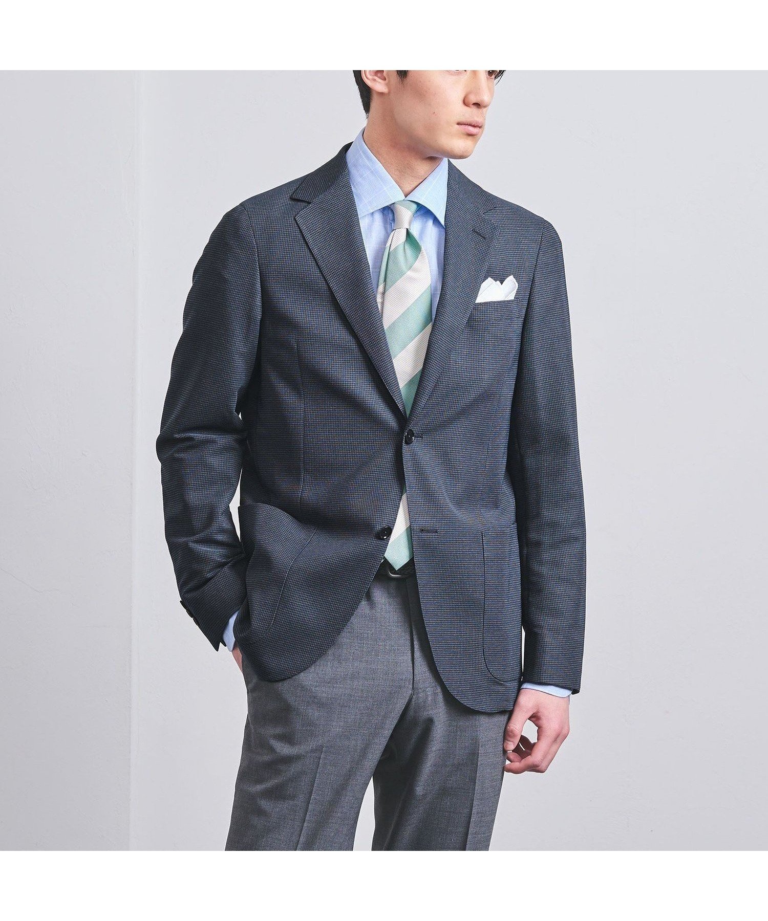 【その他のブランド/Other】のミニチェック カラミ シングル2ボタン ジャケット COMFORT EASY-MODEL 人気、トレンドファッション・服の通販 founy(ファニー) 　ファッション　Fashion　メンズファッション　MEN　春　Spring　コンパクト　Compact　シアー　Sheer　ショルダー　Shoulder　ジャケット　Jacket　スタンダード　Standard　スーツ　Suit　チェック　Check　バランス　Balance　パッチ　Patch　フロント　Front　ポケット　Pocket　メッシュ　Mesh　無地　Plain Color　S/S・春夏　Ss・Spring/Summer　夏　Summer　ビジネス 仕事 通勤　Business　 other-1|ID: prp329100004497039 ipo3291000000031724712