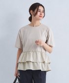 【その他のブランド/Other】の2段 フリル Tシャツ -マシンウォッシャブル・接触冷感・吸水速乾- BEIGE|ID: prp329100004497040 ipo3291000000031998043