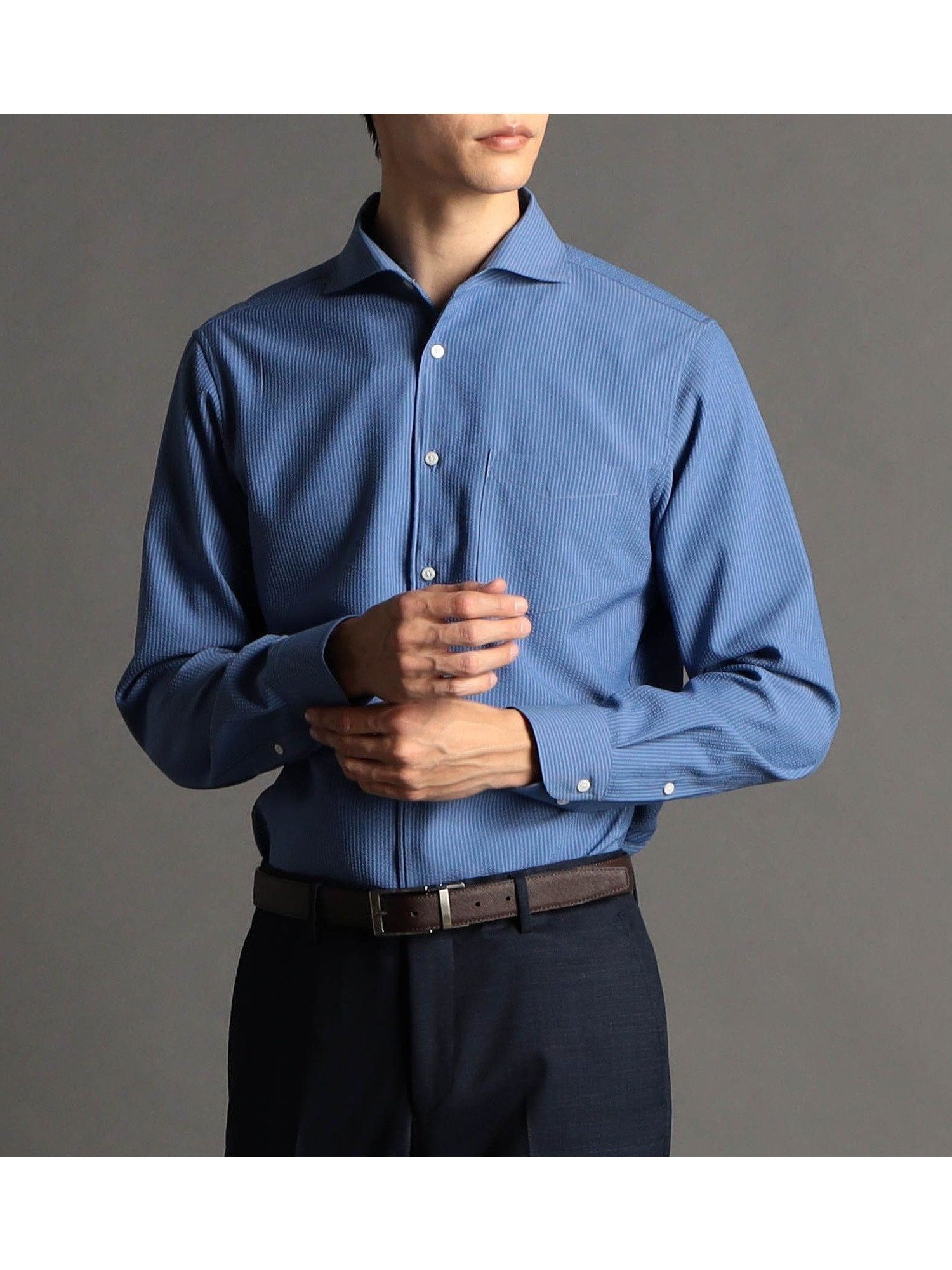 【ニコル/NICOLE / MEN】のシアサッカー ドレスシャツ 人気、トレンドファッション・服の通販 founy(ファニー) 　ファッション　Fashion　メンズファッション　MEN　カフス　Cuffs　ストライプ　Stripe　ストレッチ　Stretch　ドレス　Dress　バランス　Balance　レギュラー　Regular　ワーク　Work　 other-1|ID: prp329100004497168 ipo3291000000031725550