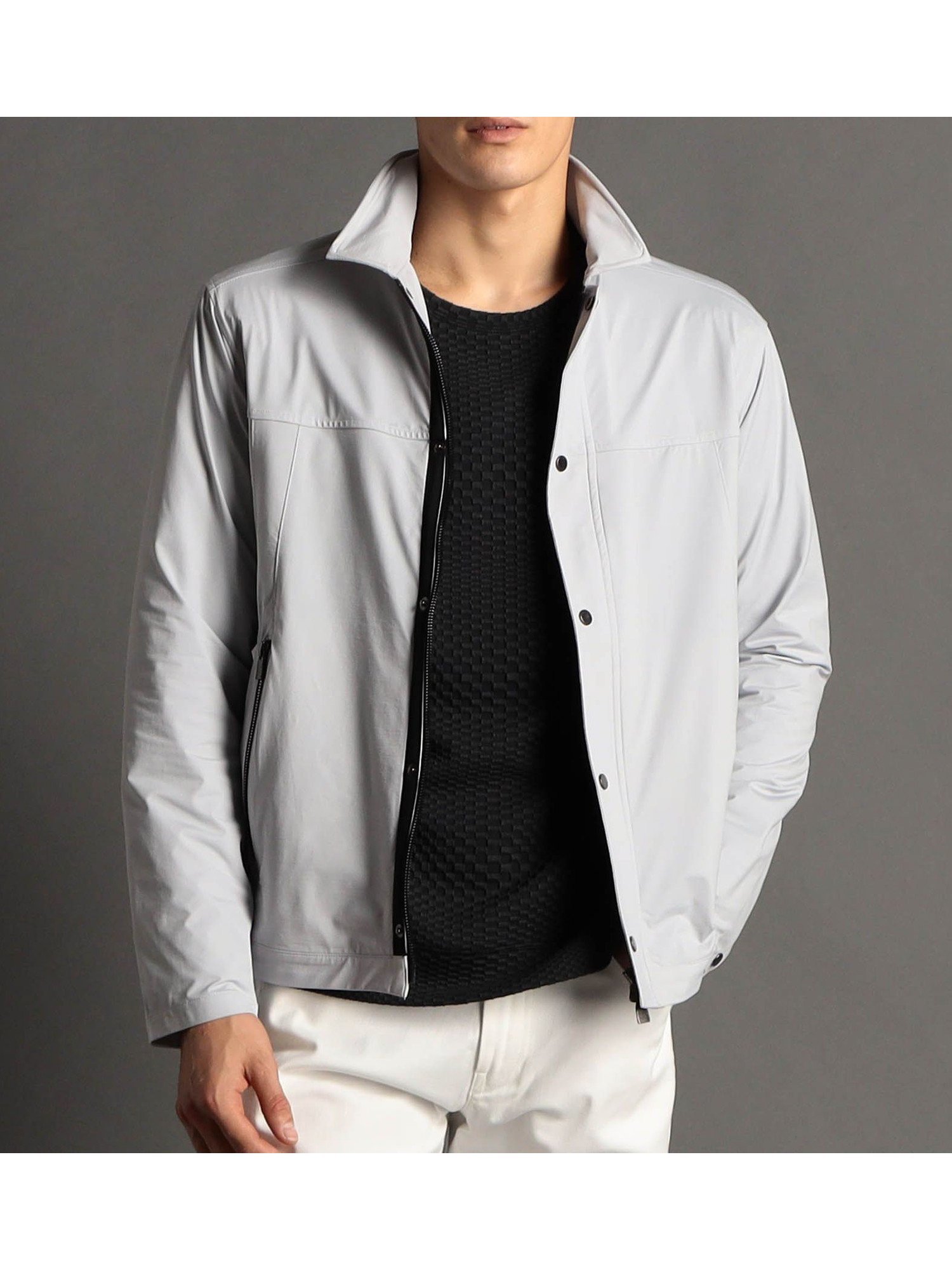 【ニコル/NICOLE / MEN】のテクニカルシャイニーニット ブルゾン インテリア・キッズ・メンズ・レディースファッション・服の通販 founy(ファニー) 　ファッション　Fashion　メンズファッション　MEN　ゴルフ　Golf　ショート　Short　ジャケット　Jacket　ジャージー　Jersey　ストレッチ　Stretch　スポーツ　Sports　ドット　Dot　ブルゾン　Blouson　ポケット　Pocket　ワイヤー　Wire　軽量　Lightweight　19ライトグレー|ID: prp329100004497201 ipo3291000000031725752