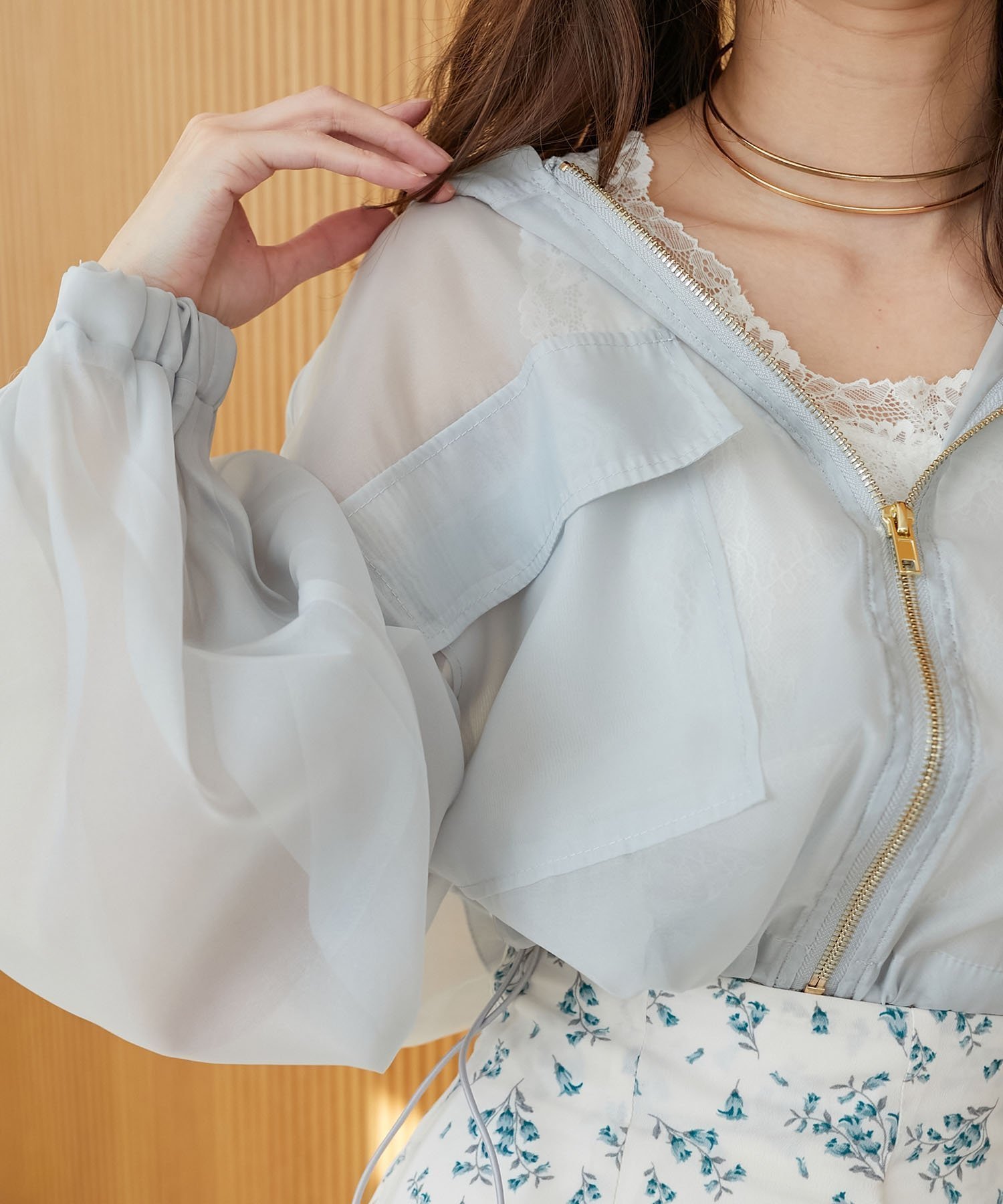 【マジェスティック レゴン/MAJESTIC LEGON】のシアーフードブルゾン インテリア・キッズ・メンズ・レディースファッション・服の通販 founy(ファニー) 　ファッション　Fashion　レディースファッション　WOMEN　アウター　Coat Outerwear　ブルゾン　Blouson/Jackets　コンパクト　Compact　ショート　Short　シンプル　Simple　ダウン　Down　トレンド　Trend　バランス　Balance　フェミニン　Feminine　ブルゾン　Blouson　ポケット　Pocket　ロング　Long　再入荷　Restock/Back In Stock/Re Arrival　夏　Summer　グレー|ID: prp329100004497221 ipo3291000000031725891