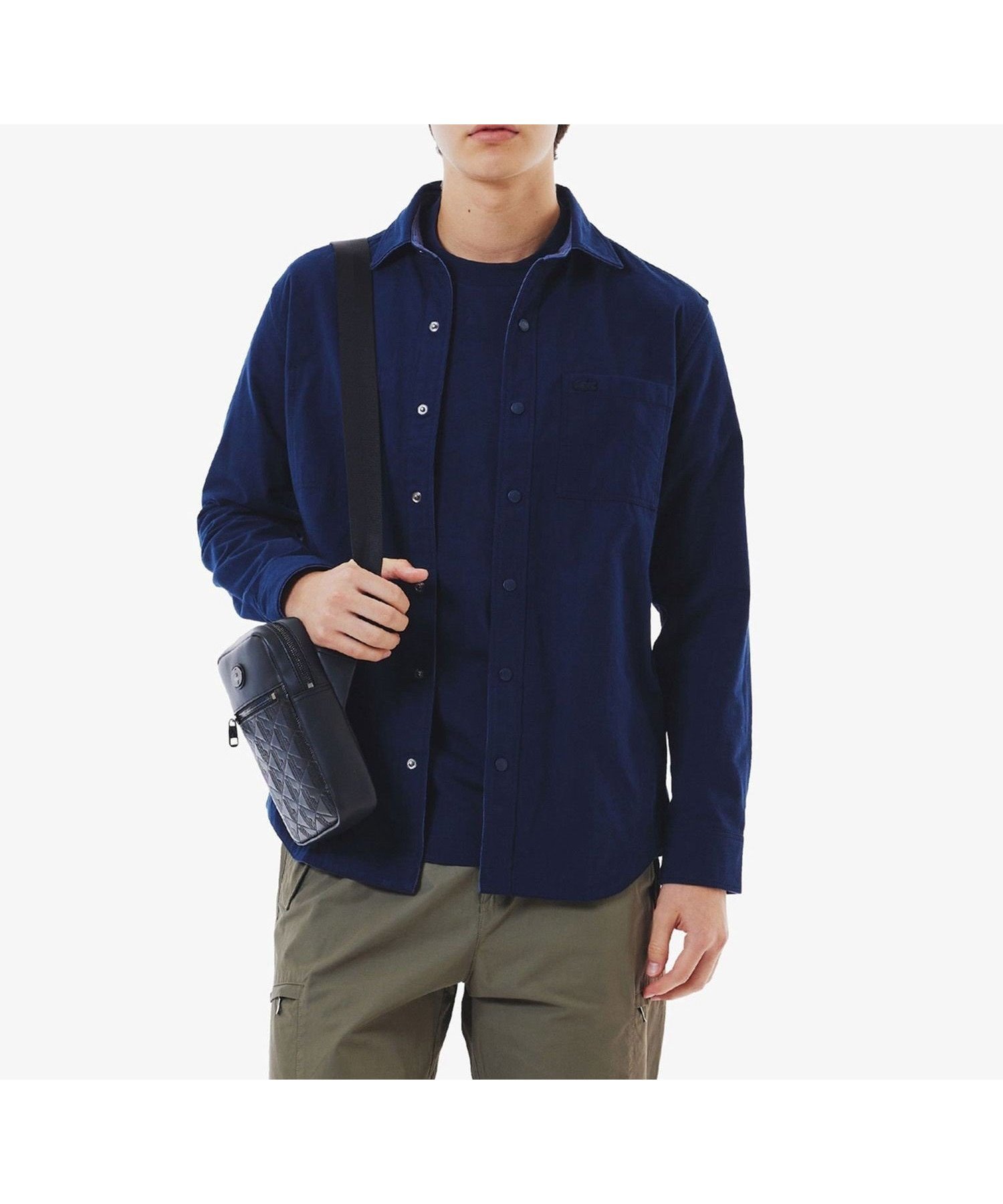 【ラコステ/LACOSTE / MEN】のカラーリバーシブルシボタンダウンャツ インテリア・キッズ・メンズ・レディースファッション・服の通販 founy(ファニー) 　ファッション　Fashion　メンズファッション　MEN　定番　Standard　無地　Plain Color　ネイビー|ID: prp329100004497279 ipo3291000000031726197