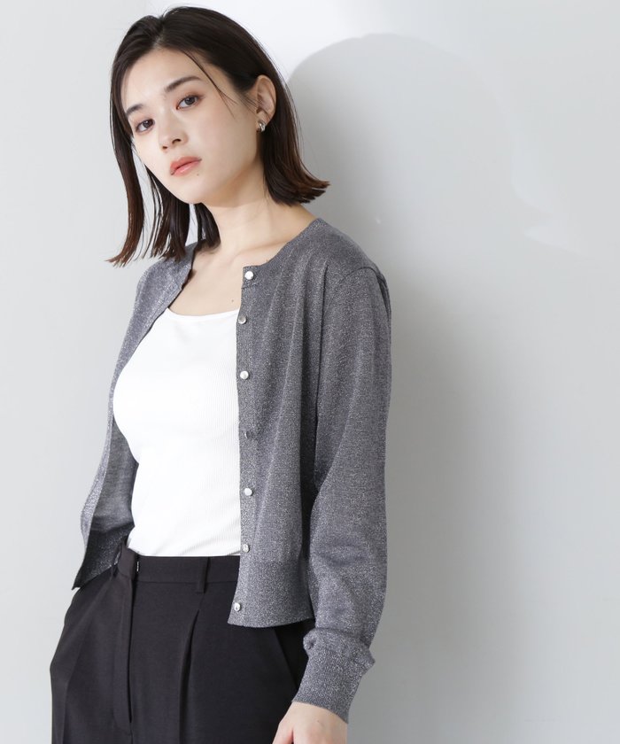 【ナチュラル ビューティー ベーシック/NATURAL BEAUTY BASIC】のラメシアーベーシックカーディガン インテリア・キッズ・メンズ・レディースファッション・服の通販 founy(ファニー) https://founy.com/ ファッション Fashion レディースファッション WOMEN トップス・カットソー Tops/Tshirt カーディガン Cardigans インナー Inner カーディガン Cardigan キャミソール Camisole コンパクト Compact シアー Sheer タンク Tank プレーン Plane |ID: prp329100004497343 ipo3291000000031933732