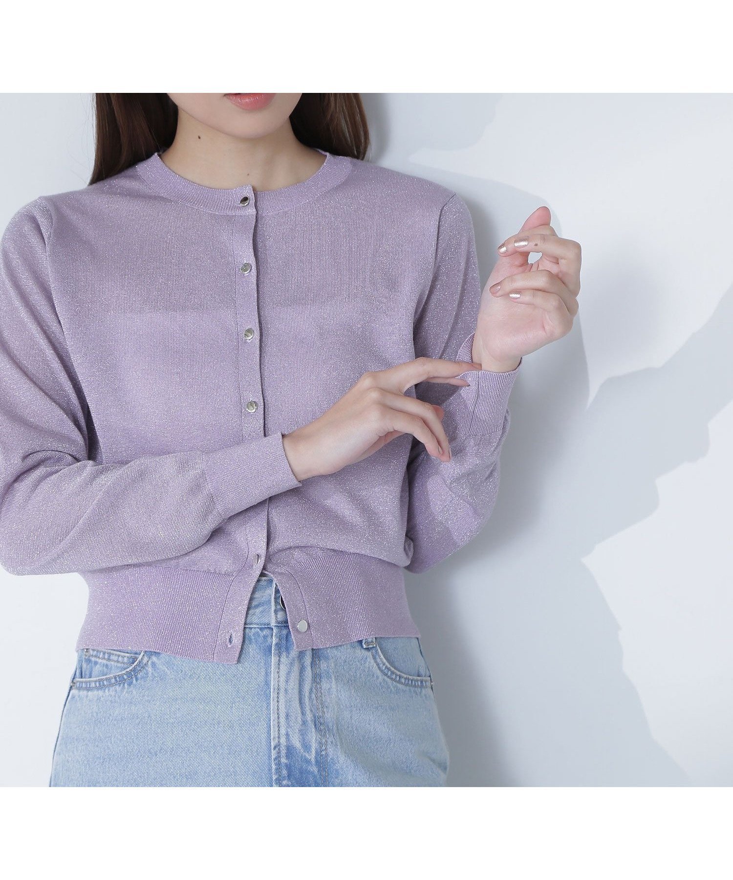 【ナチュラル ビューティー ベーシック/NATURAL BEAUTY BASIC】のラメシアーベーシックカーディガン インテリア・キッズ・メンズ・レディースファッション・服の通販 founy(ファニー) 　ファッション　Fashion　レディースファッション　WOMEN　トップス・カットソー　Tops/Tshirt　カーディガン　Cardigans　インナー　Inner　カーディガン　Cardigan　キャミソール　Camisole　コンパクト　Compact　シアー　Sheer　タンク　Tank　プレーン　Plane　パープル|ID: prp329100004497343 ipo3291000000031933739