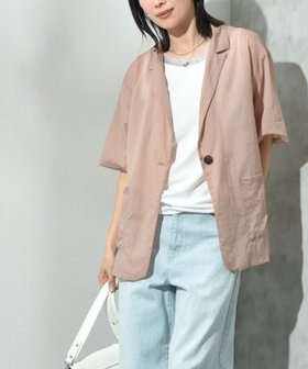 【インタープラネット/INTERPLANET】のナイロンシアー半袖テーラードジャケット 人気、トレンドファッション・服の通販 founy(ファニー) ファッション Fashion レディースファッション WOMEN アウター Coat Outerwear ジャケット Jackets テーラードジャケット Tailored Jackets インナー Inner シアー Sheer 人気 Popularity 半袖 Short Sleeve |ID:prp329100004497377