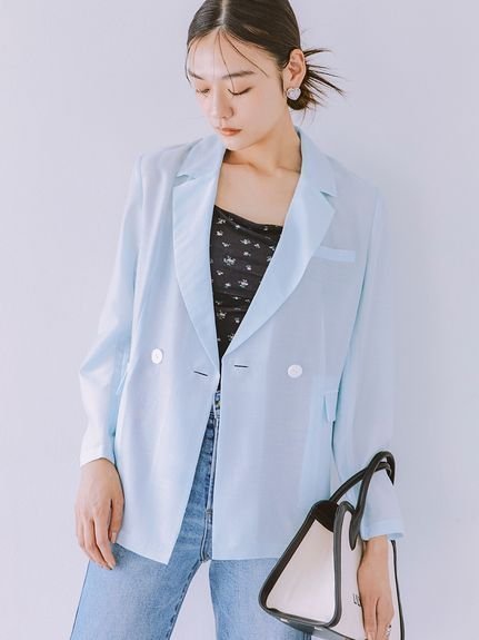 【リリーブラウン/Lily Brown】のセミシアージャケット インテリア・キッズ・メンズ・レディースファッション・服の通販 founy(ファニー) 　ファッション　Fashion　レディースファッション　WOMEN　アウター　Coat Outerwear　ジャケット　Jackets　シアー　Sheer　エレガント 上品　Elegant　LBLU[081]|ID: prp329100004497430 ipo3291000000032206507