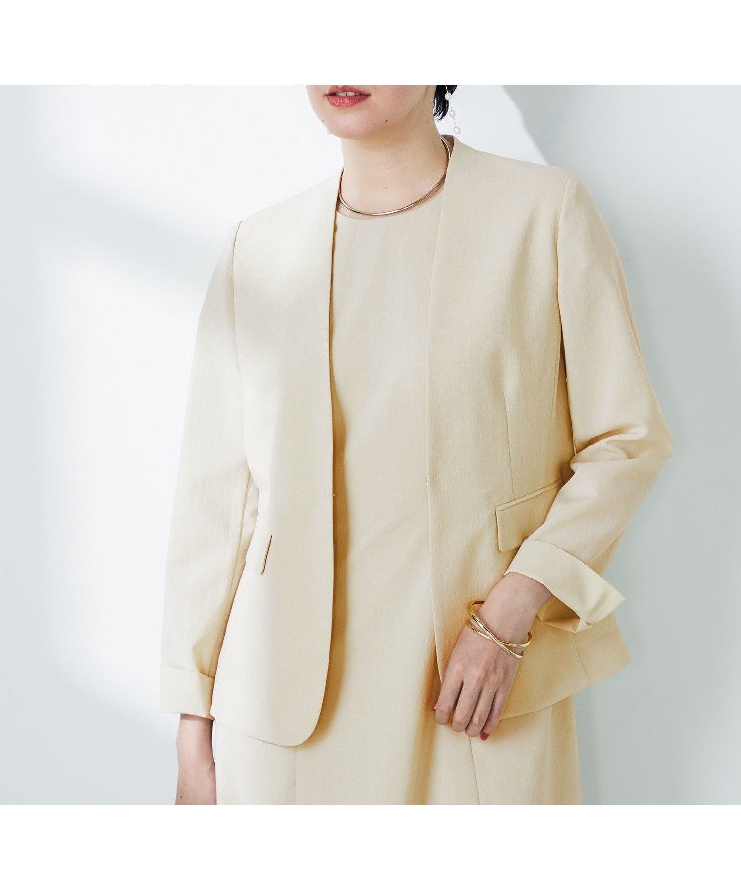 【ノーリーズ/NOLLEY'S】のセットアップ対応 ウォッシャブルドライトロピカルVネックジャケット 人気、トレンドファッション・服の通販 founy(ファニー) 　ファッション　Fashion　レディースファッション　WOMEN　アウター　Coat Outerwear　ジャケット　Jackets　2024年　2024　2024春夏・S/S　Ss,Spring/Summer,2024　おすすめ　Recommend　インナー　Inner　シンプル　Simple　ジャケット　Jacket　セットアップ　Set Up　タイトスカート　Tight Skirt　バランス　Balance　フォーマル　Formal　夏　Summer　 other-1|ID: prp329100004497442 ipo3291000000031727410