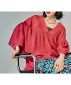 【レプシィム ローリーズファーム/LEPSIM LOWRYS FARM】のたっぷりギャザーVブラウス 人気、トレンドファッション・服の通販 founy(ファニー) ファッション Fashion レディースファッション Fashion for Women トップス・カットソー Cut & Sew Tops シャツ・ブラウス・オフィスカジュアル Elegant Blouses & Button-Ups おすすめ Recommended / Our Picks ギャザー Gathered, Ruffled シアー Sheer, See-Through デニム Denim, Jeans Material ネックレス Necklace, Pendant Necklace thumbnail レッド32|ID: prp329100004498267 ipo3291000000033144075