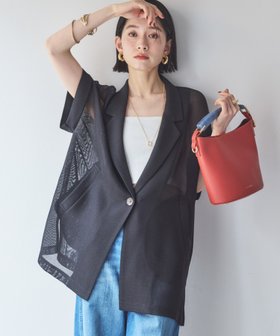 【ドゥ アルシーヴ/Doux archives】のメッシュフレンチスリーブジャケット 人気、トレンドファッション・服の通販 founy(ファニー) ファッション Fashion レディースファッション WOMEN アウター Coat Outerwear ジャケット Jackets インナー Inner シアー Sheer 切替 Switching |ID:prp329100004498348