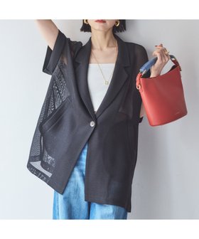 【ドゥ アルシーヴ/Doux archives】 メッシュフレンチスリーブジャケット人気、トレンドファッション・服の通販 founy(ファニー) ファッション Fashion レディースファッション WOMEN アウター Coat Outerwear ジャケット Jackets インナー Inner シアー Sheer 切替 Switching |ID:prp329100004498348