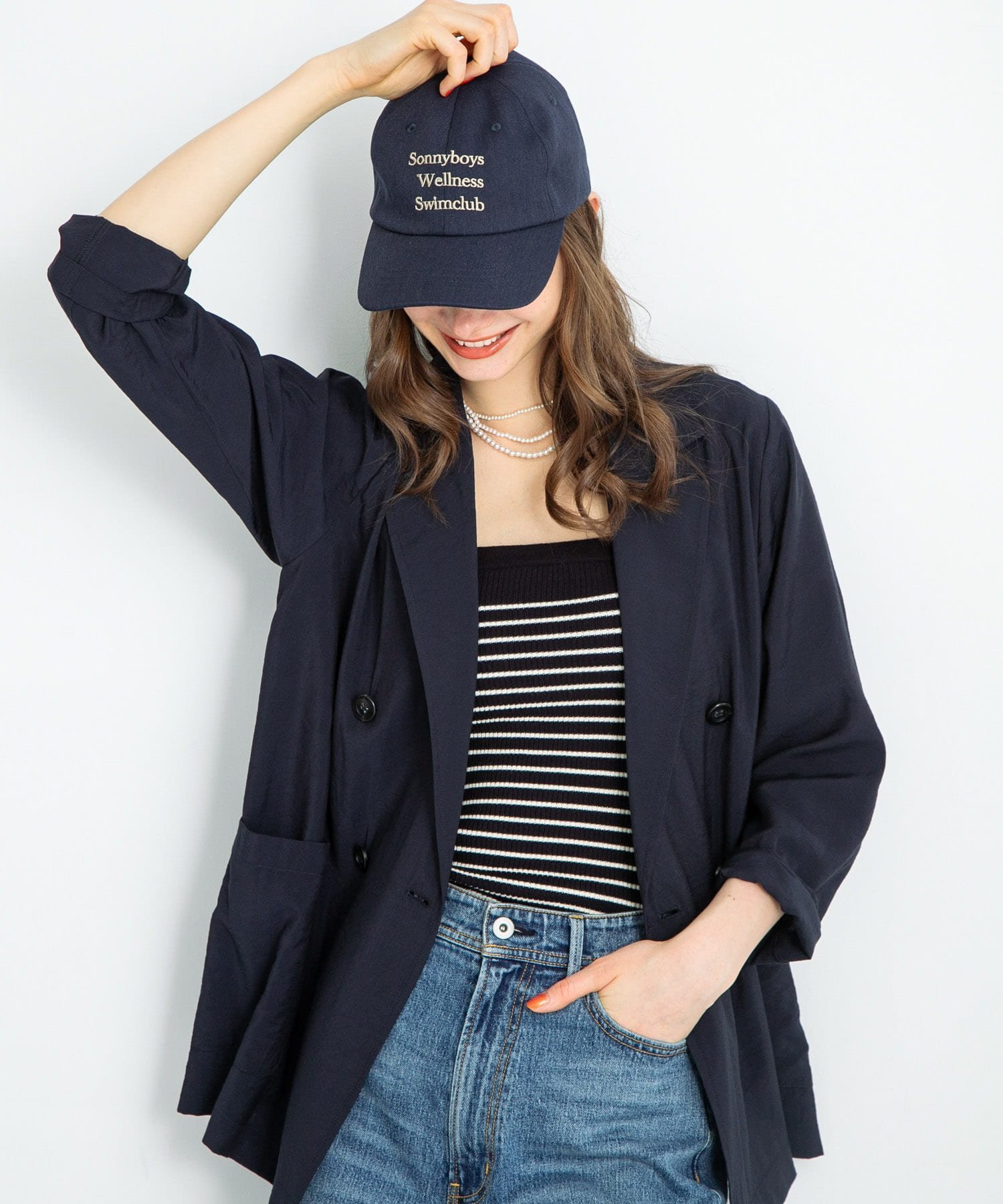 【サニーレーベル/Sonny Label / URBAN RESEARCH】のライトシアージャケット インテリア・キッズ・メンズ・レディースファッション・服の通販 founy(ファニー) 　ファッション　Fashion　レディースファッション　WOMEN　アウター　Coat Outerwear　ジャケット　Jackets　2025年　2025　2025春夏・S/S　Ss,Spring/Summer,2025　おすすめ　Recommend　インナー　Inner　キャミソール　Camisole　シアー　Sheer　デニム　Denim　トレンド　Trend　ロング　Long　夏　Summer　S/S・春夏　Ss・Spring/Summer　ネイビー|ID: prp329100004498492 ipo3291000000032367584