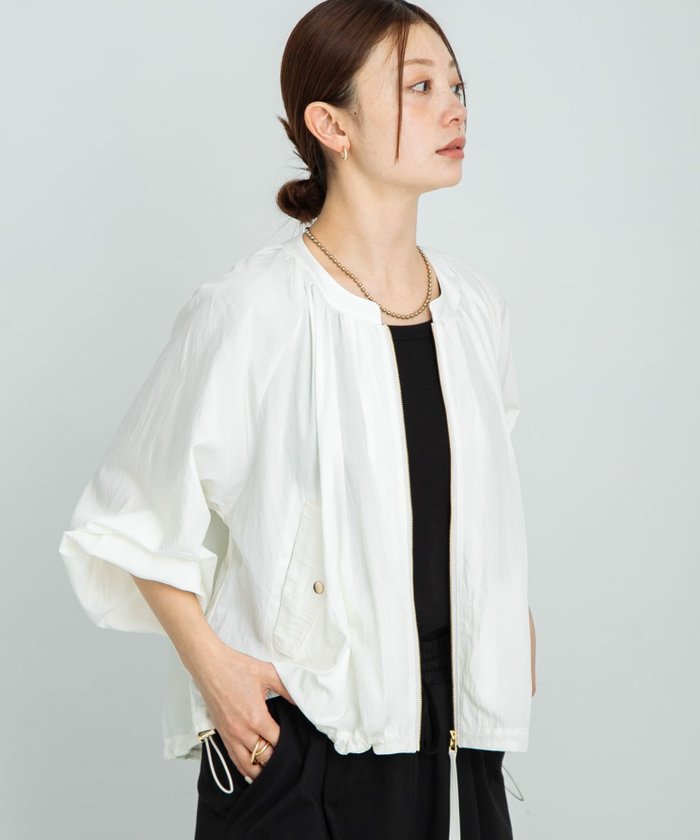 【サニーレーベル/Sonny Label / URBAN RESEARCH】のライトシアーノーカラーブルゾン インテリア・キッズ・メンズ・レディースファッション・服の通販 founy(ファニー) https://founy.com/ ファッション Fashion レディースファッション WOMEN アウター Coat Outerwear ブルゾン Blouson/Jackets 2025年 2025 2025春夏・S/S Ss,Spring/Summer,2025 ギャザー Gather シアー Sheer ショート Short バランス Balance ボトム Bottom 夏 Summer S/S・春夏 Ss・Spring/Summer |ID: prp329100004498497 ipo3291000000031735833